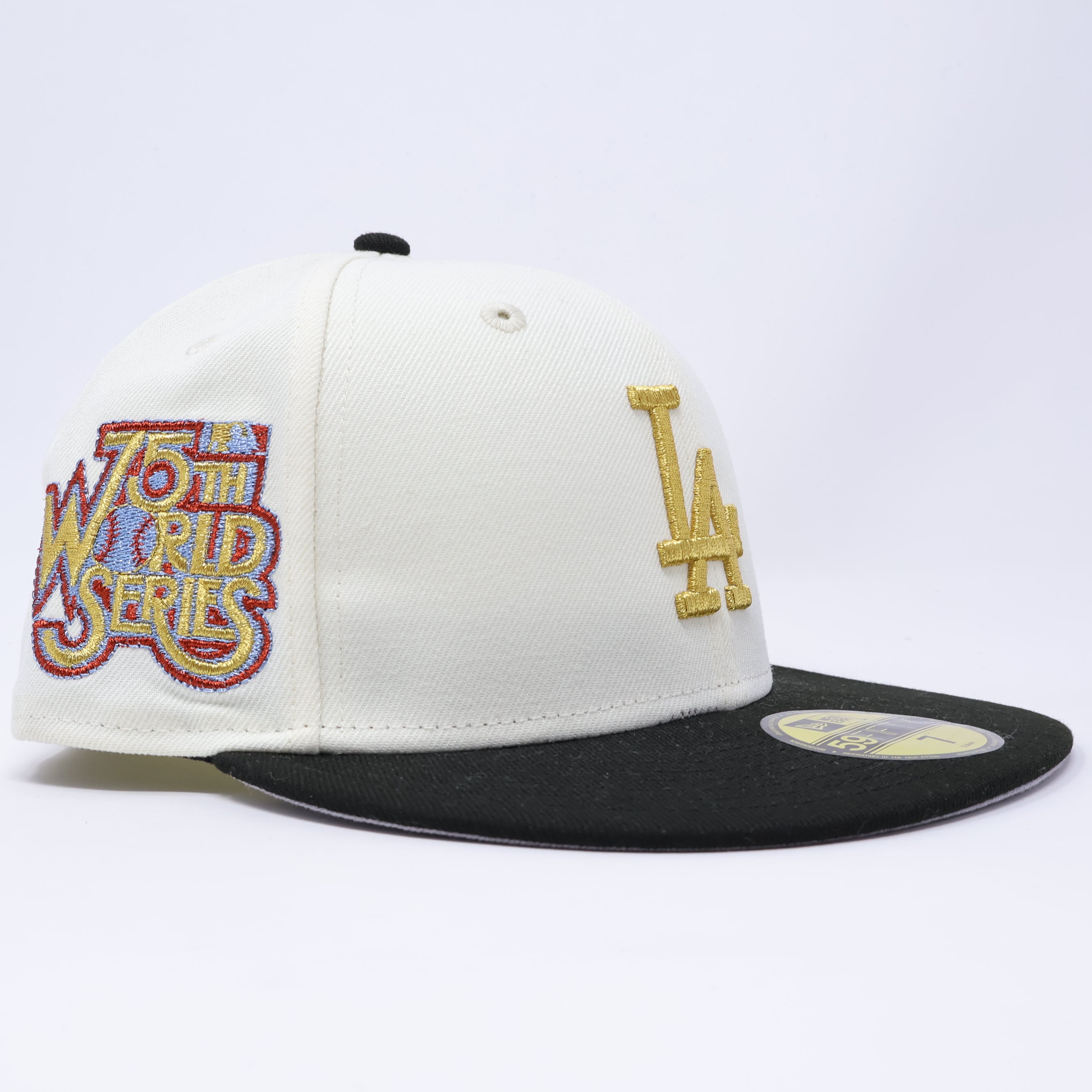 NWT 7 Chrome Los Angeles Dodgers 75th World Series 59fifty New Era Fitted Hat Cap