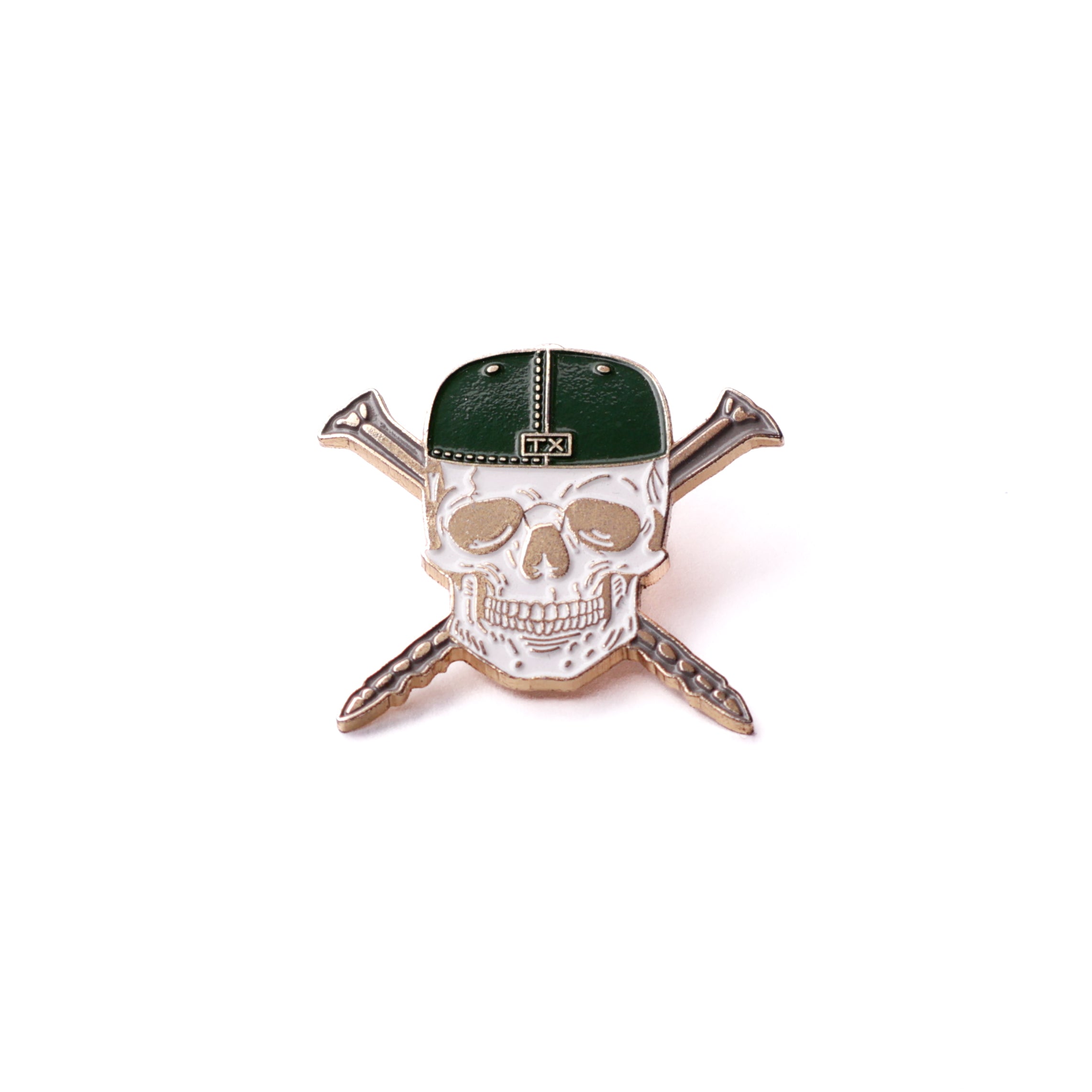 TXFitteds Skull Green Cap / Gold Plating Graphic Pin