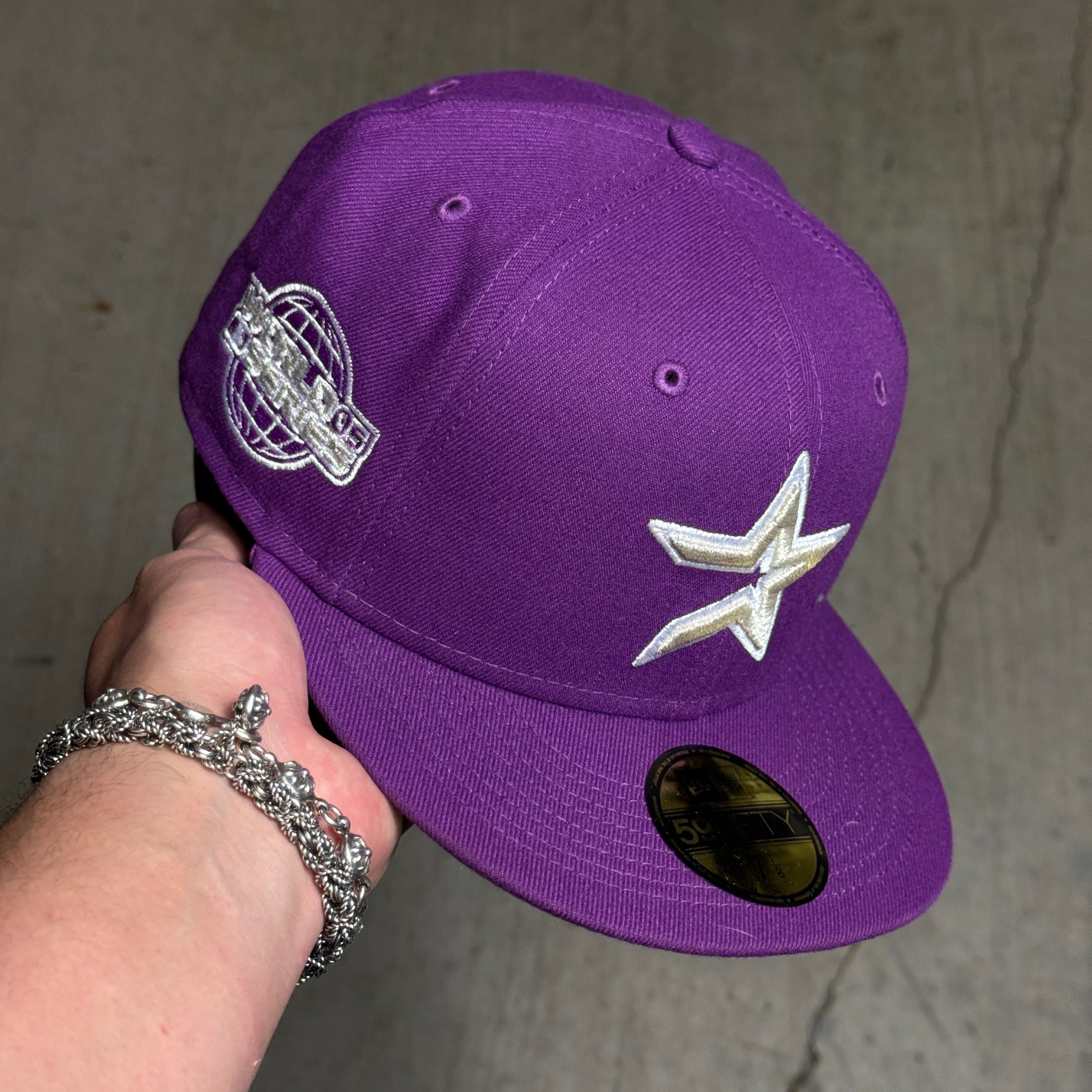NWT 1/8 Purple Houston Astros 2005 World Series 59fifty New Era Fitted Hat Cap