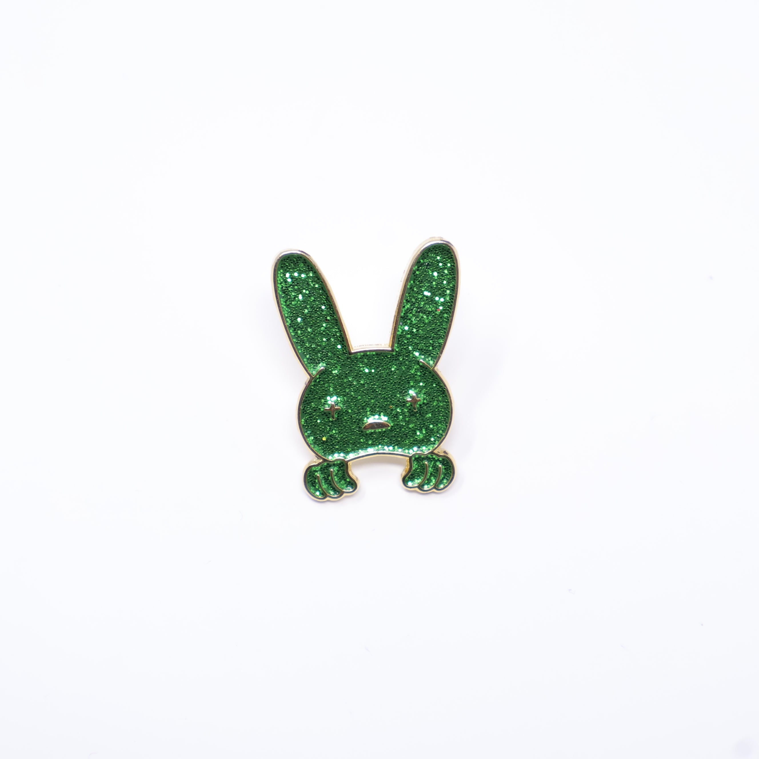 Green Bunny Peeker Pin