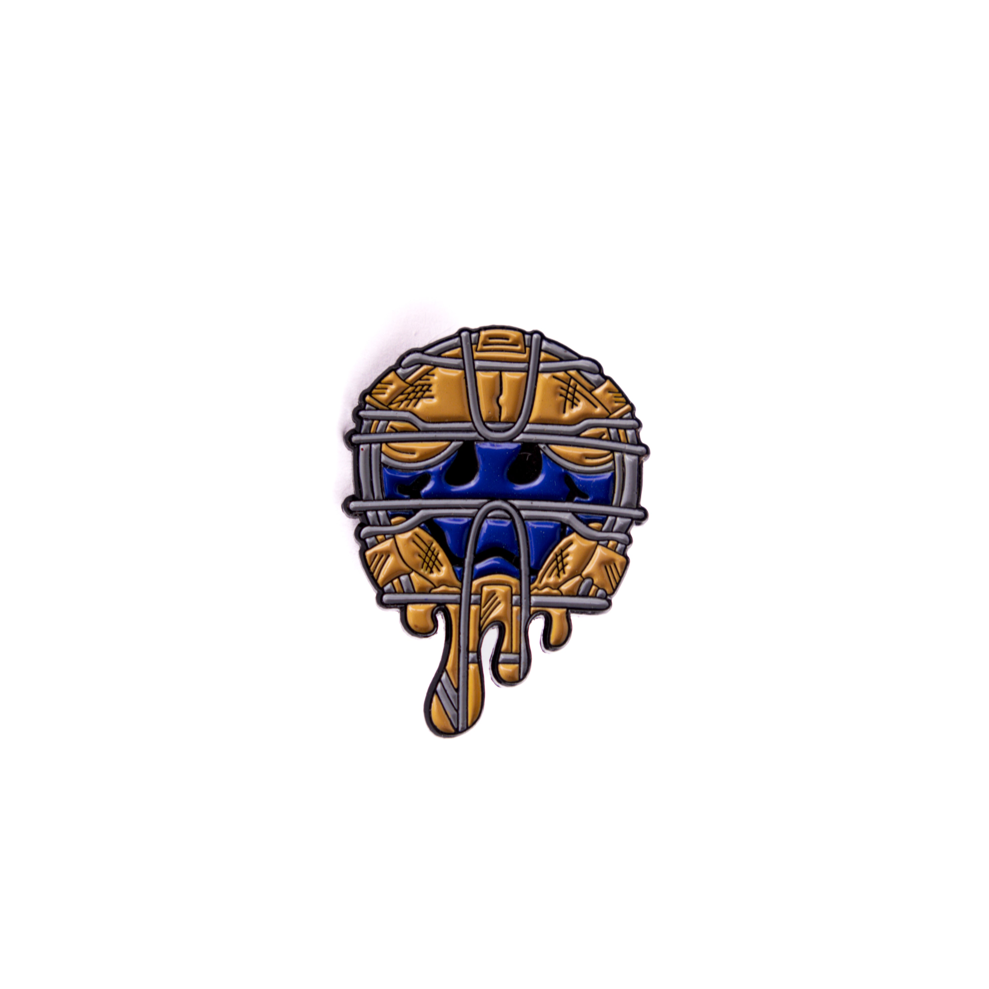 Blue Smiley Lightblue Accents Umpire Mask Graphic Pin