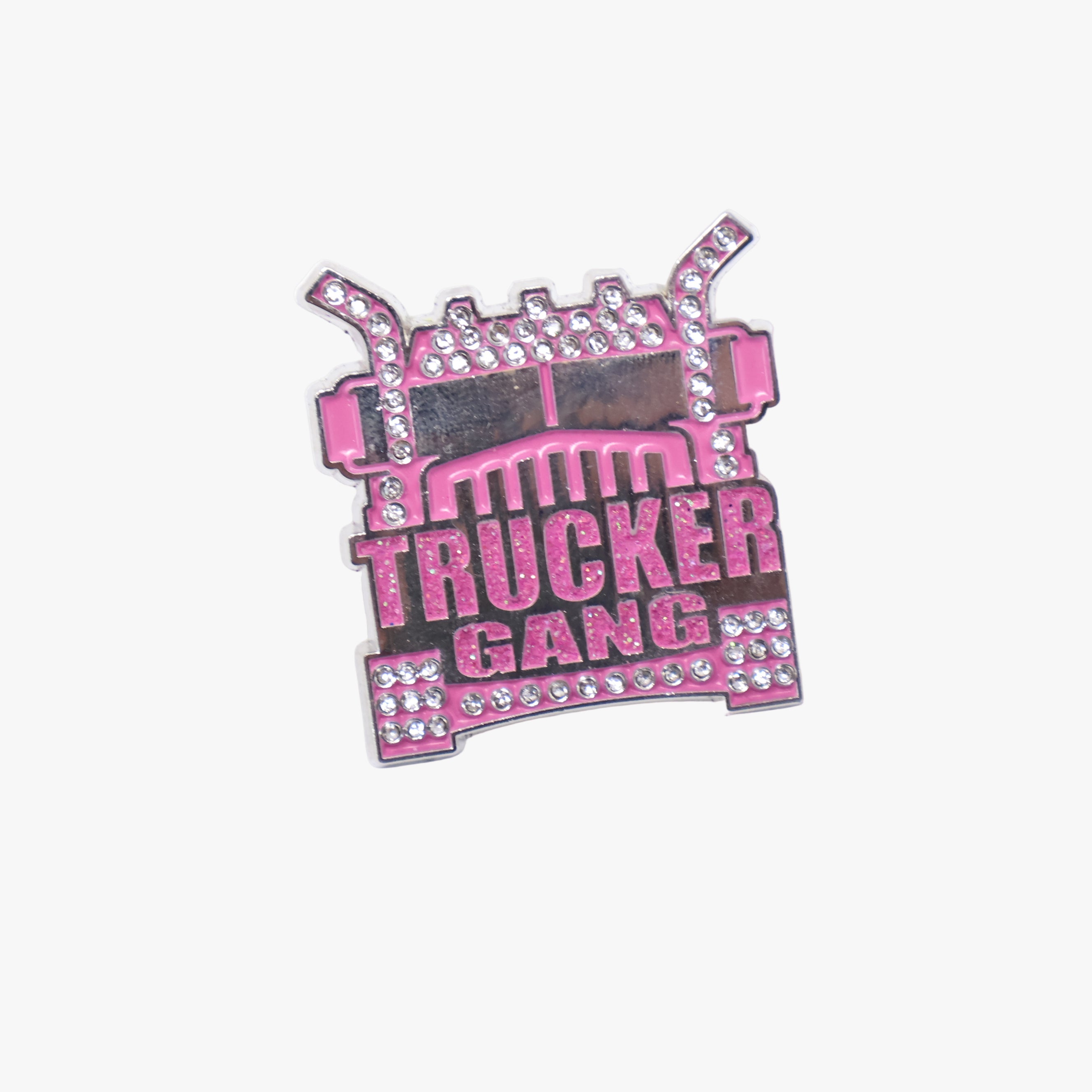 Trucker Gang Pink & Black Graphic Pin
