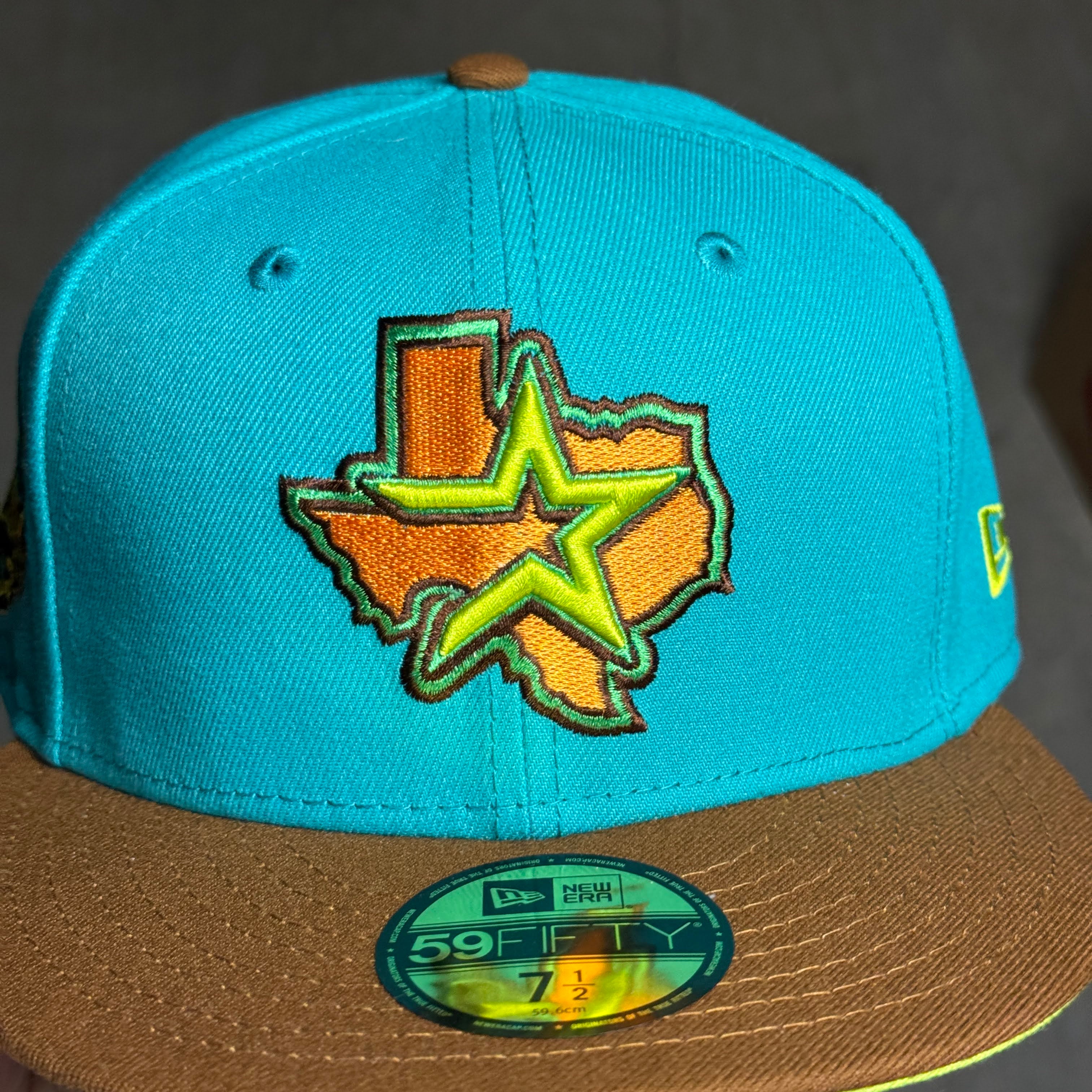 NWT 1/2 Teal Houston Astros 45th Anniversary 59fifty New Era Fitted Hat Cap