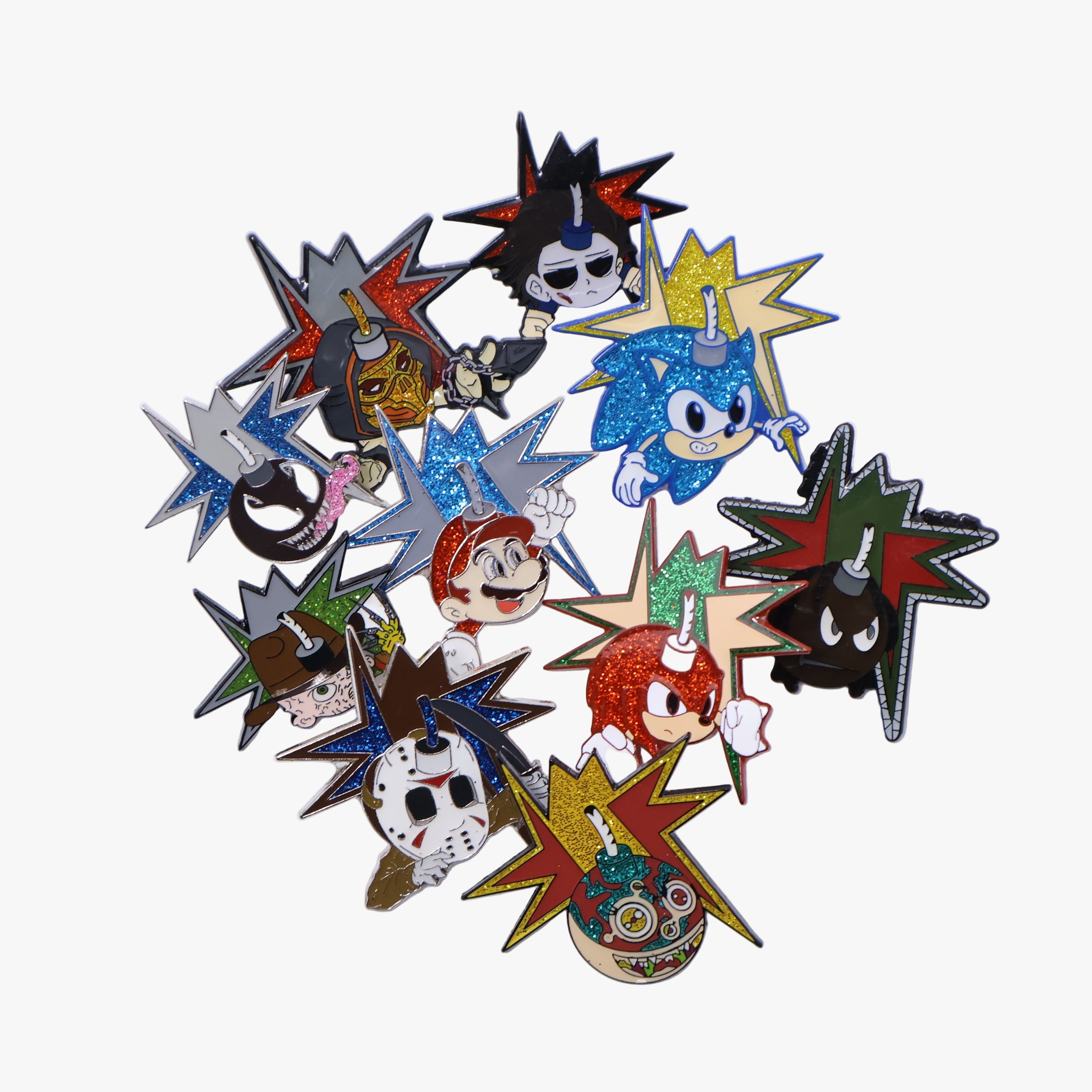Various Character Bomber Graphic Pins