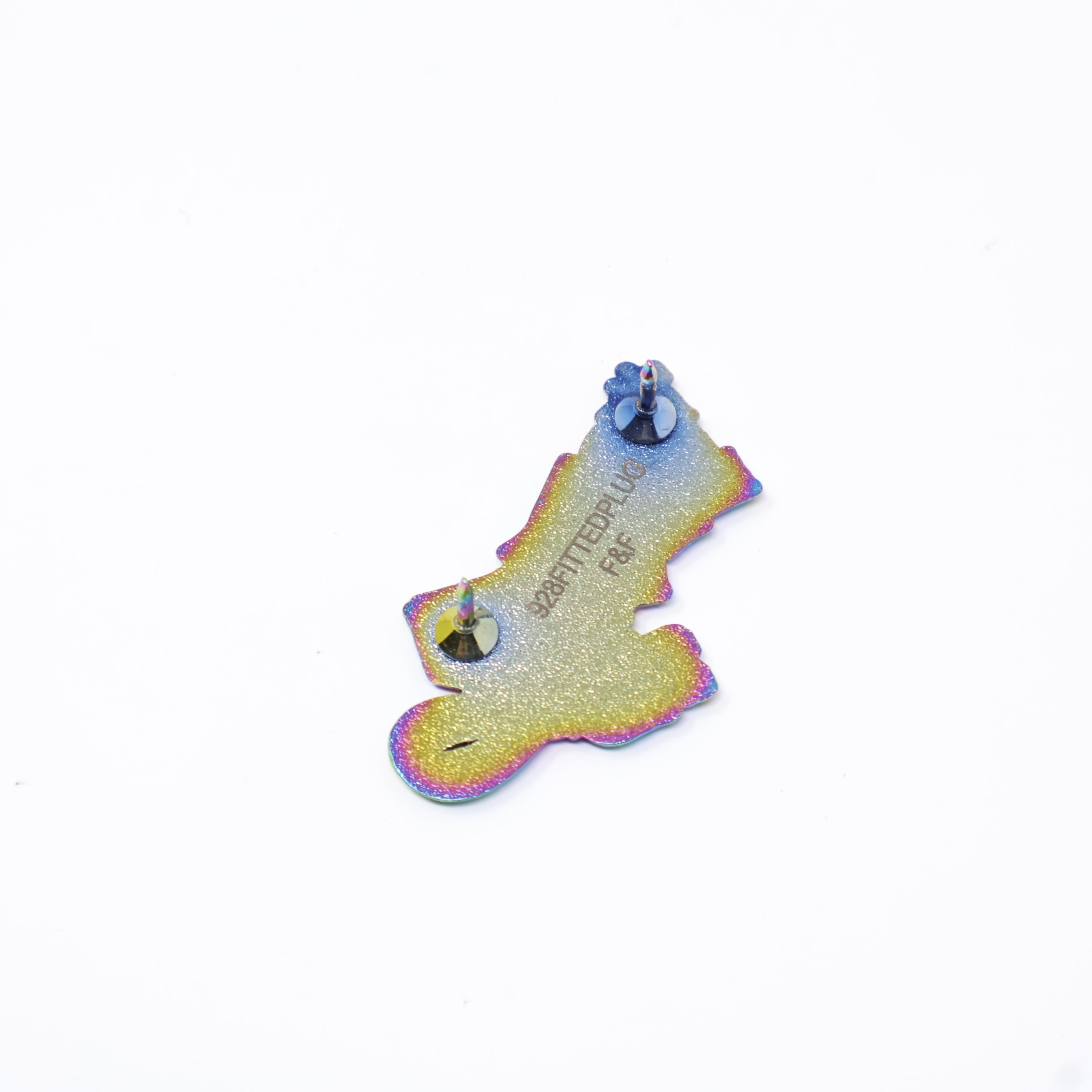 PLUG White Glitter/Irisdescent Graphic Pin