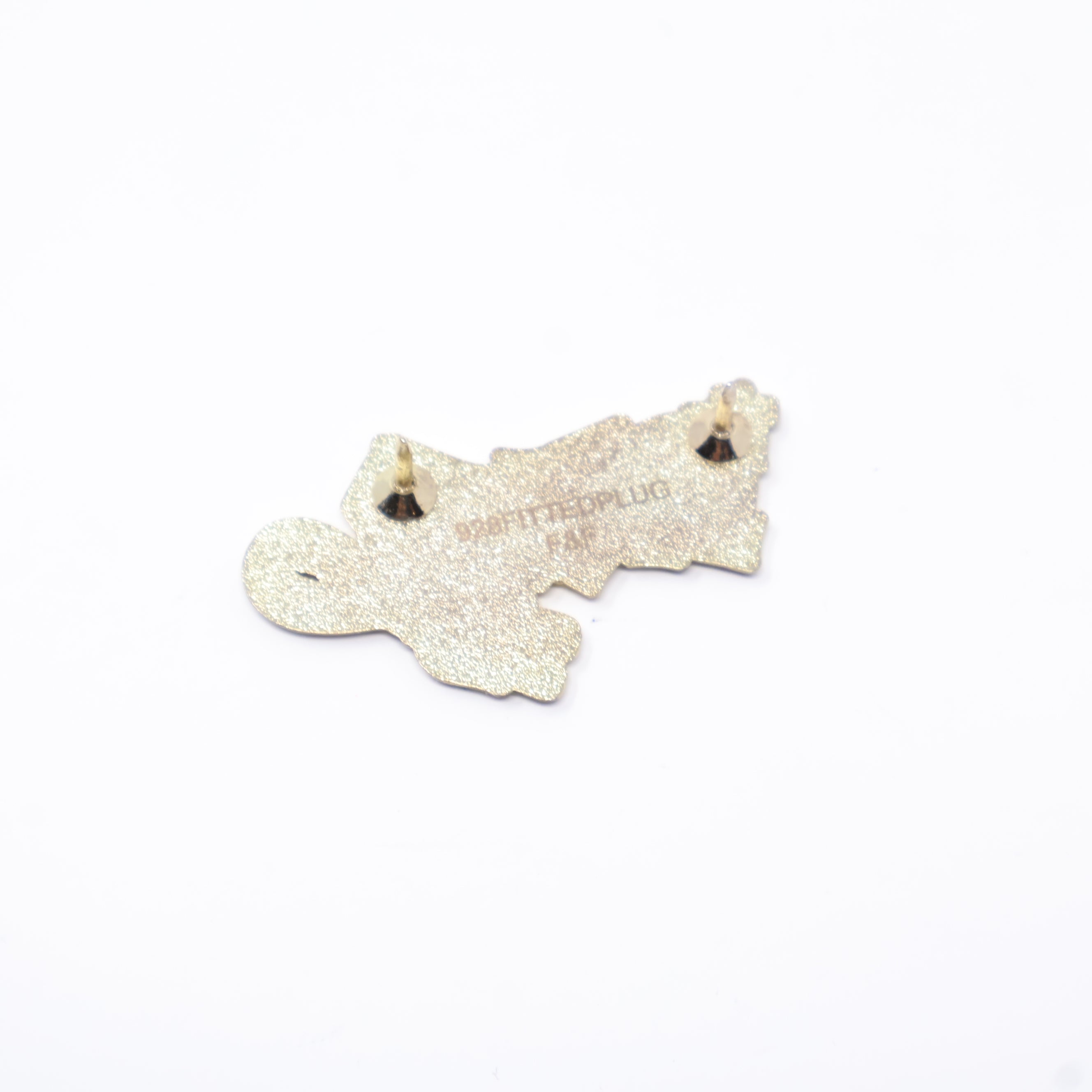 PLUG Green Glitter Gold Plating Graphic Pin