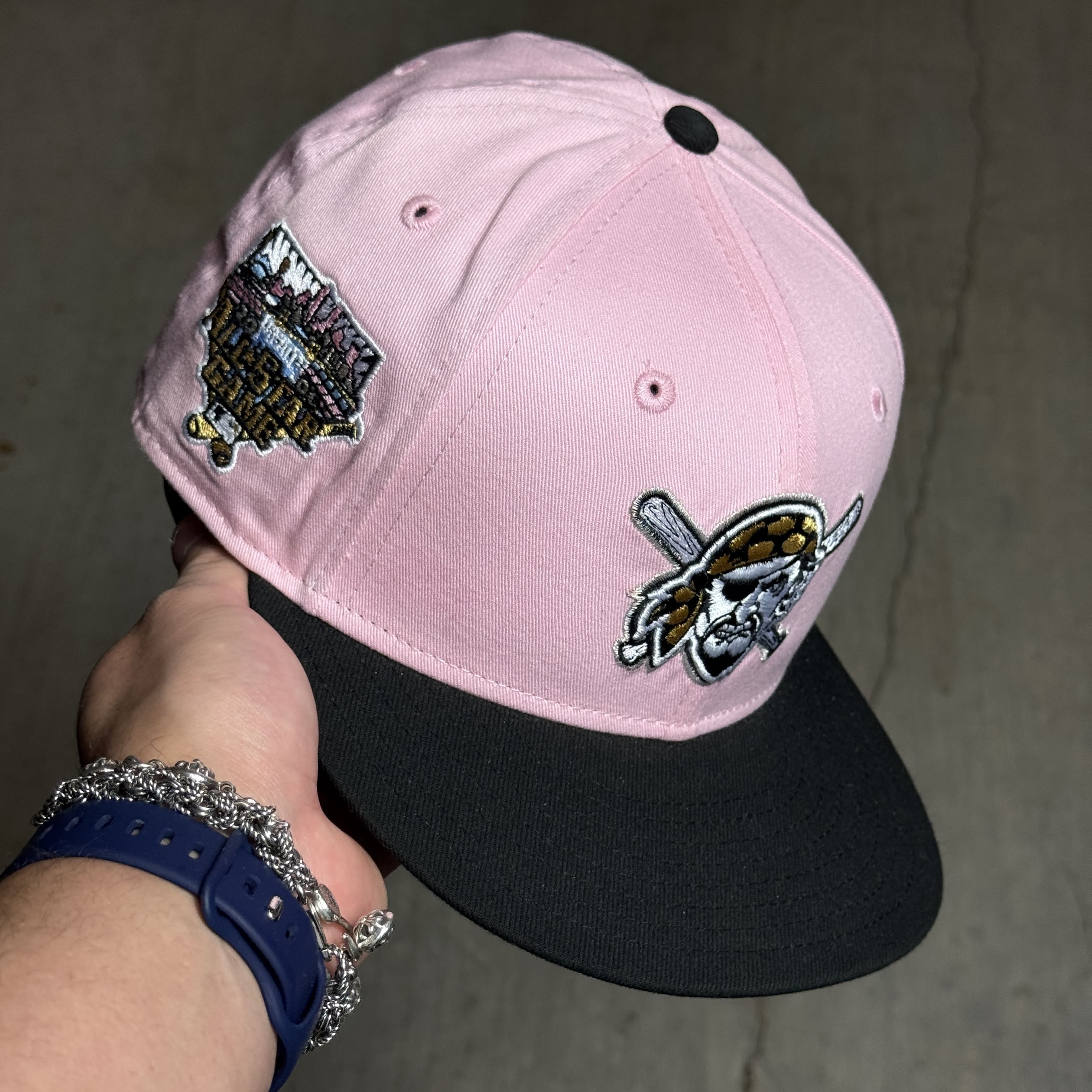 USED 3/8 Pink Pittsburgh Pirates 2006 All Star Game 59fifty New Era Fitted Hat Cap