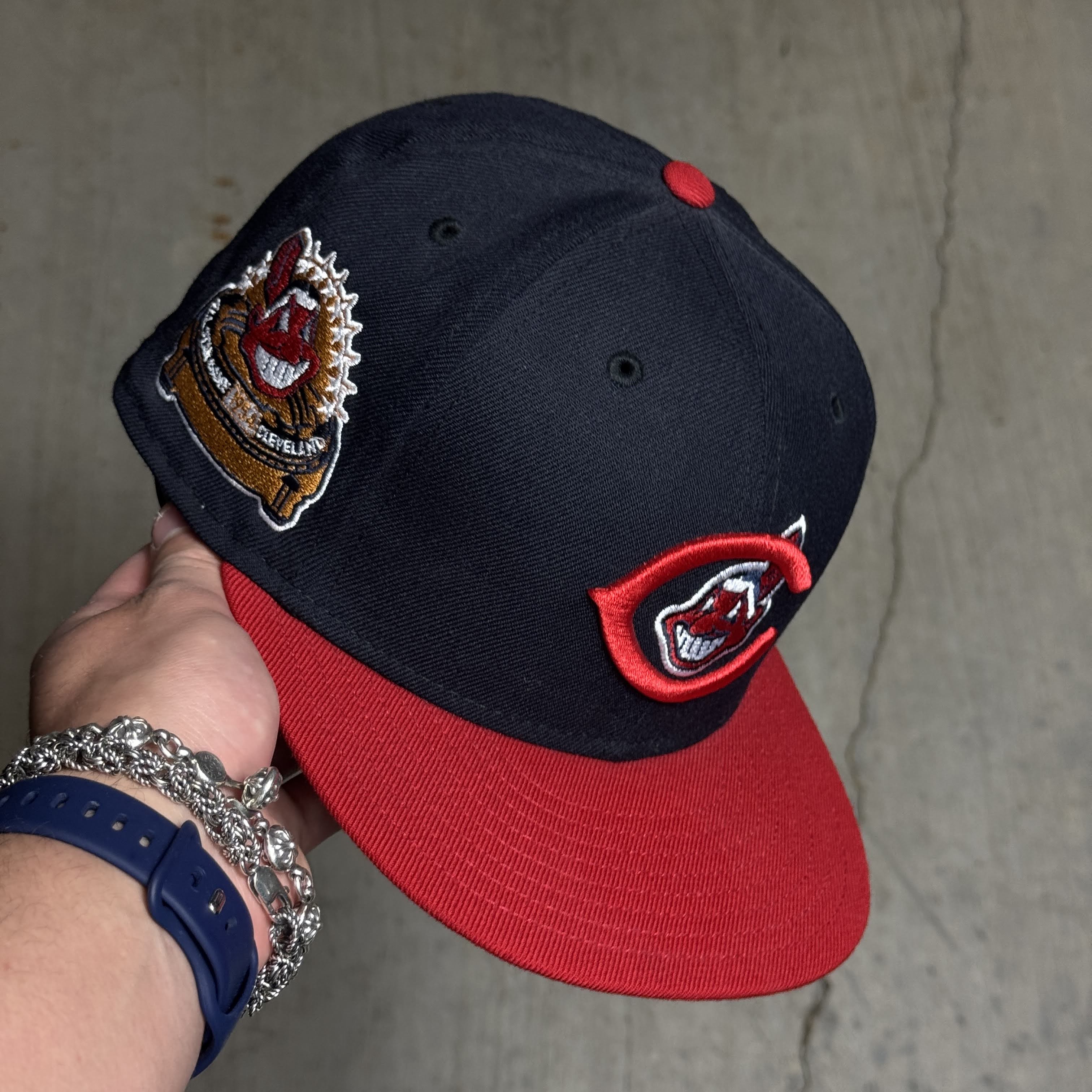 USED 3/8 Navy Cleveland Indians 1954 All Star Game 59fifty New Era Fitted Hat Cap