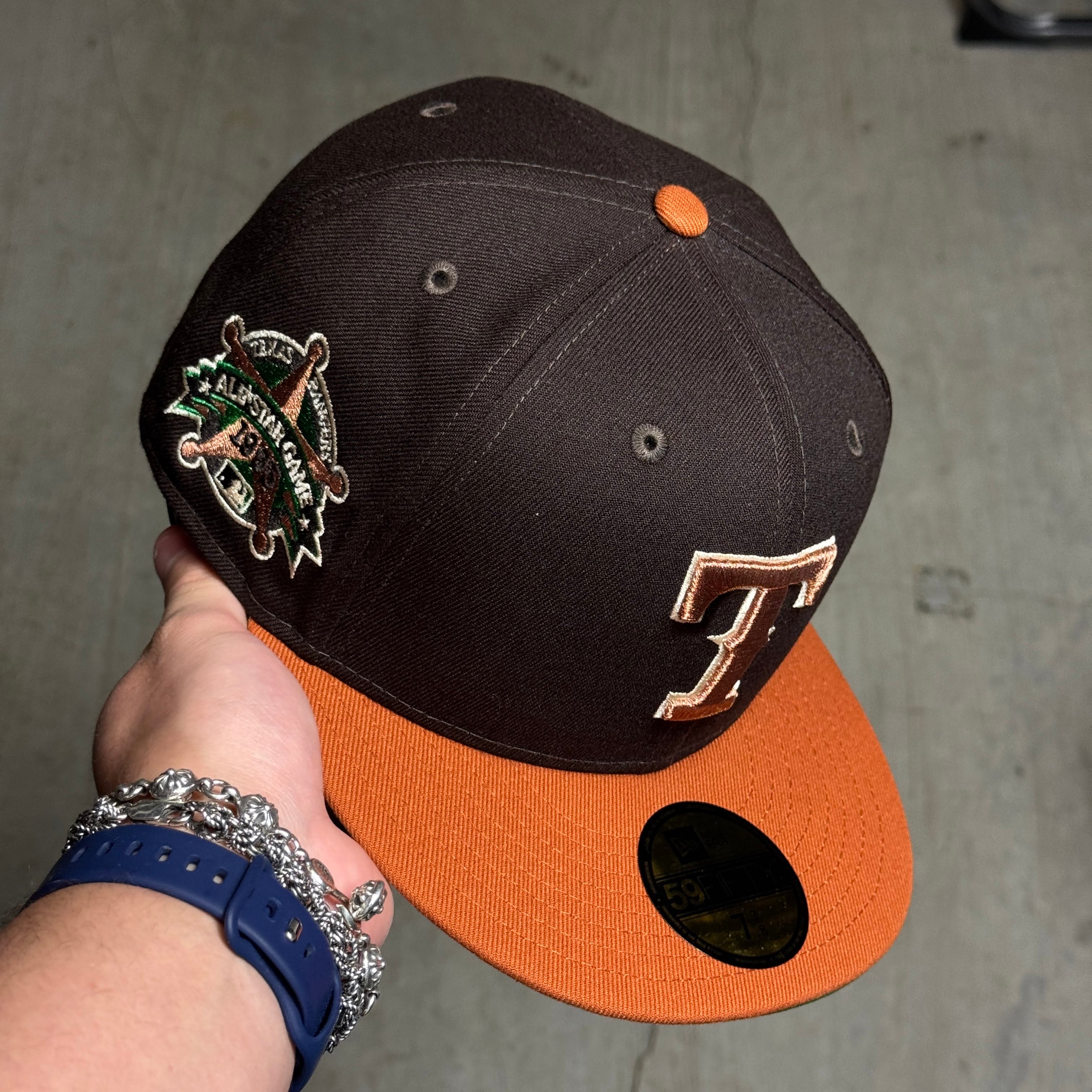 NWT 3/8 Brown Dallas Texas Rangers Final Season 59fifty New Era Fitted Hat Cap