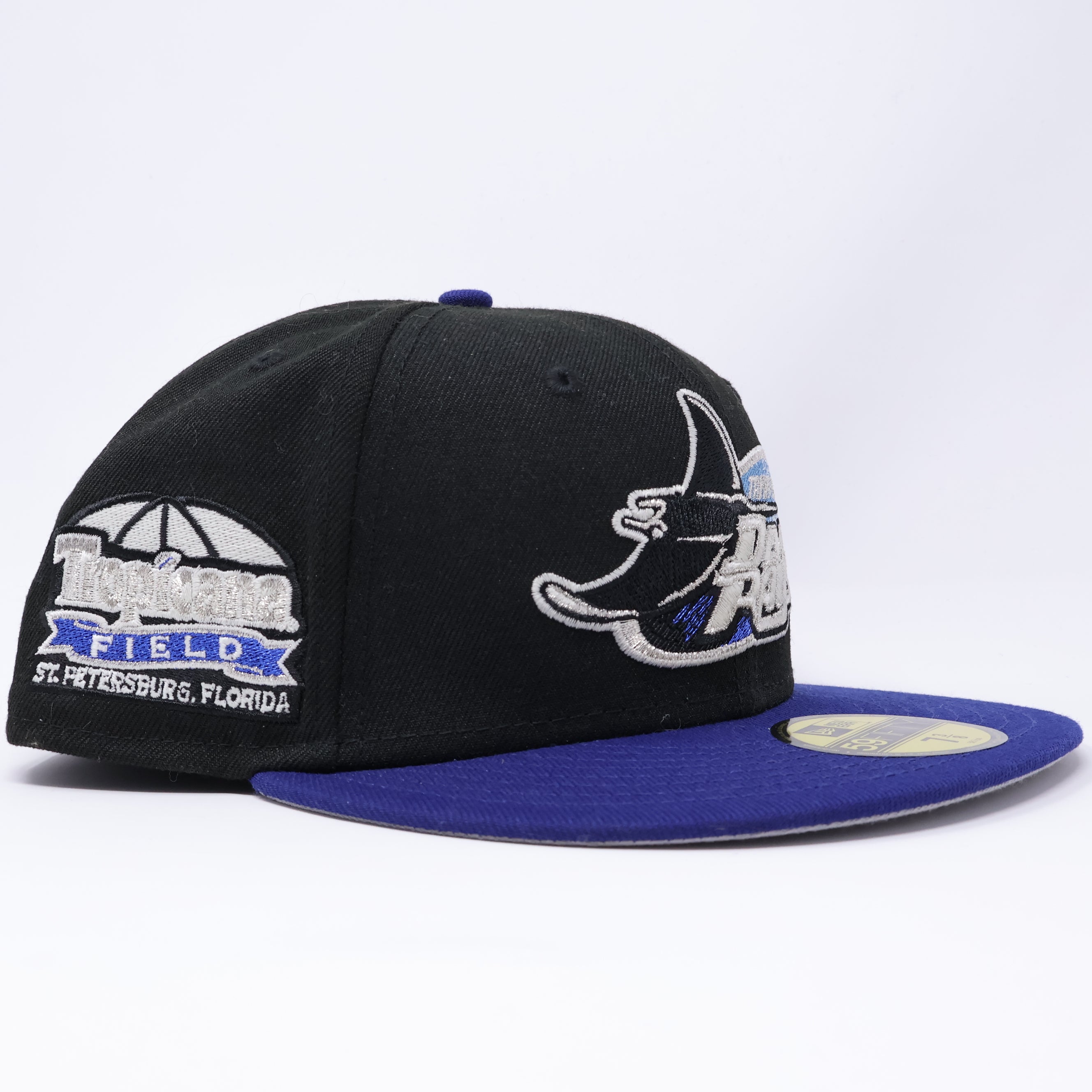 NWT 3/8 Black Tampa Devil Rays Tropicana Field 59fifty New Era Fitted Hat Cap