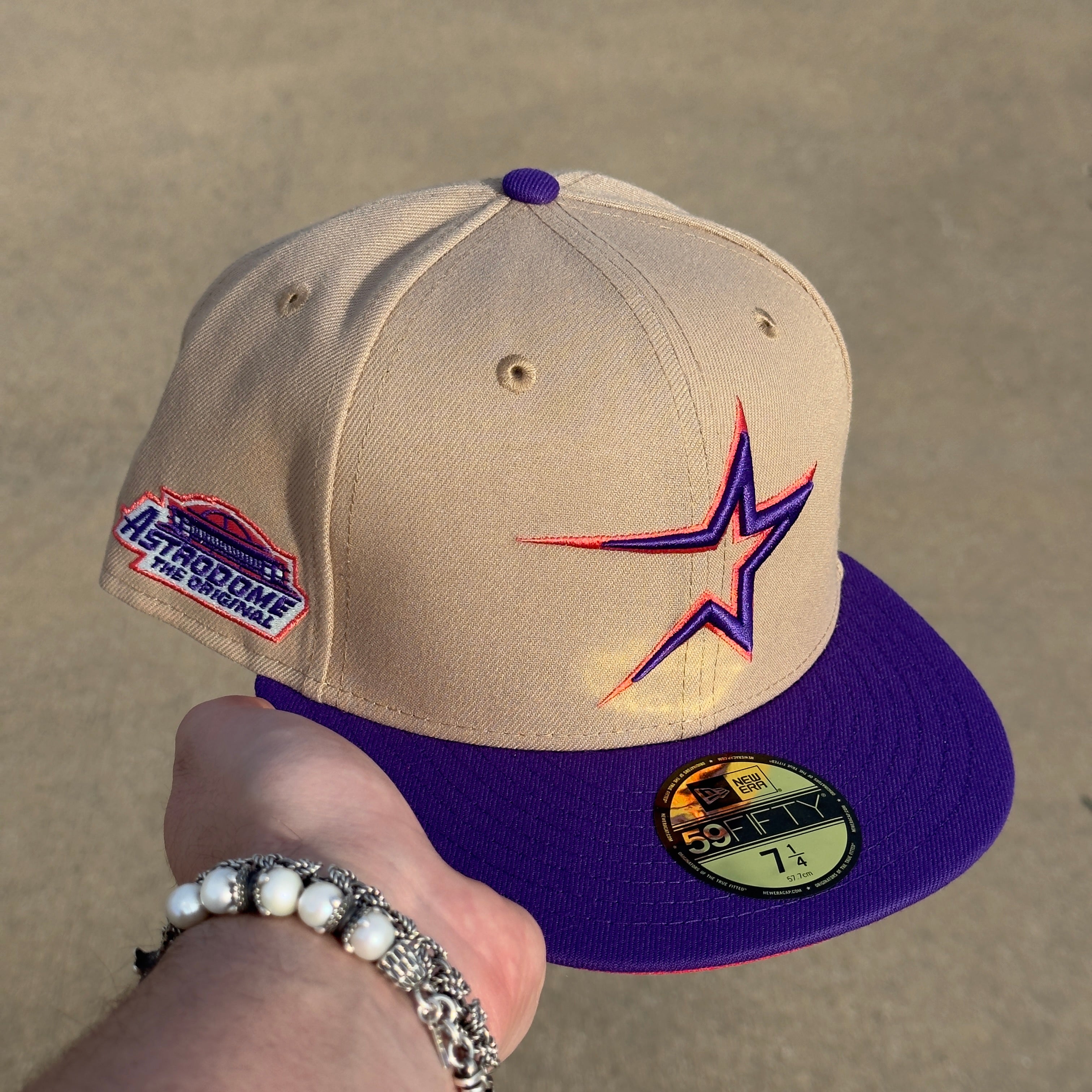 Houston Astros Astrodome 1986 Khaki/Cream UV Fitted Hat New Era Size 7 1/8 deals