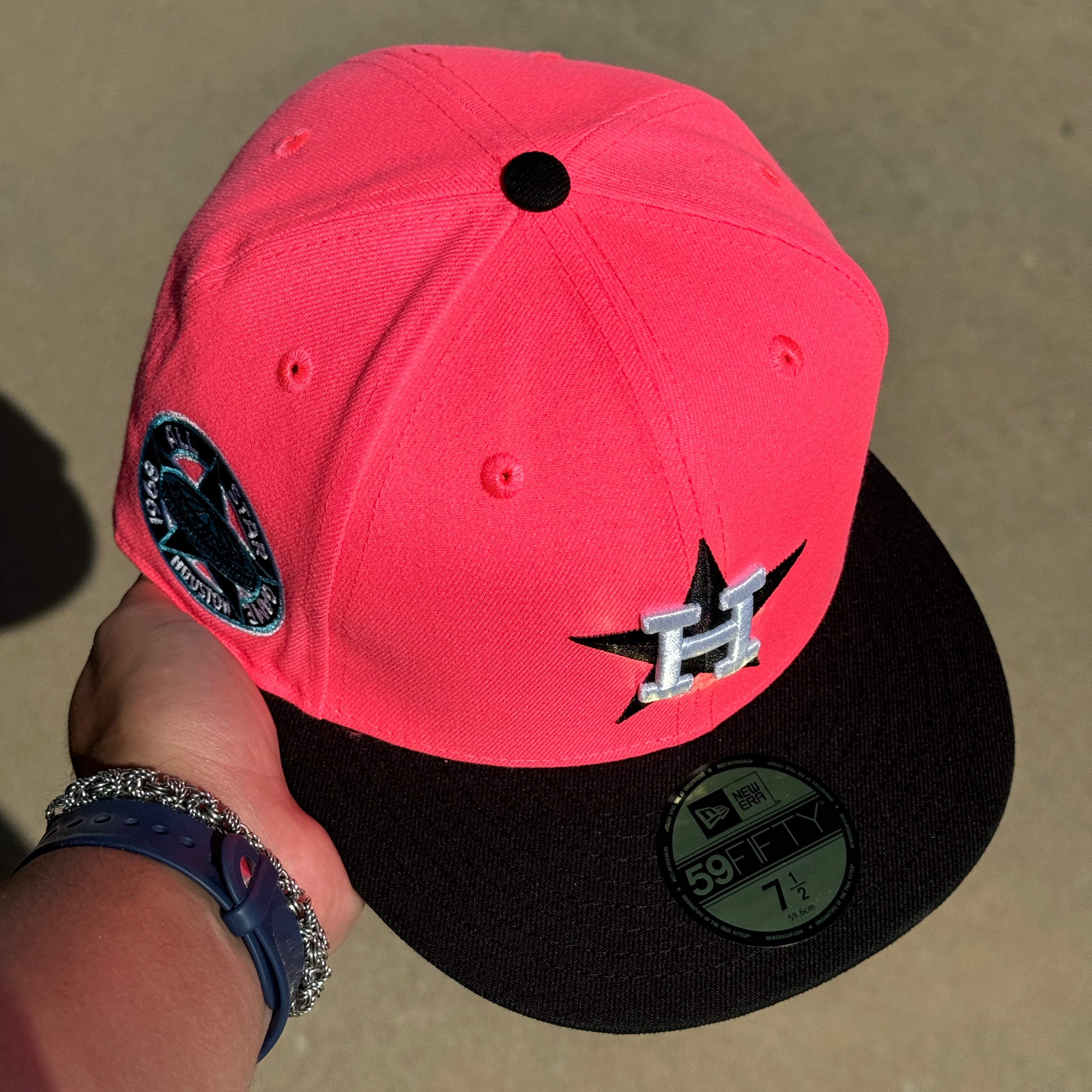 Pink Houston Astros 1968 All Star Game 59fifty New Era Fitted Hat Cap Souf Crowns