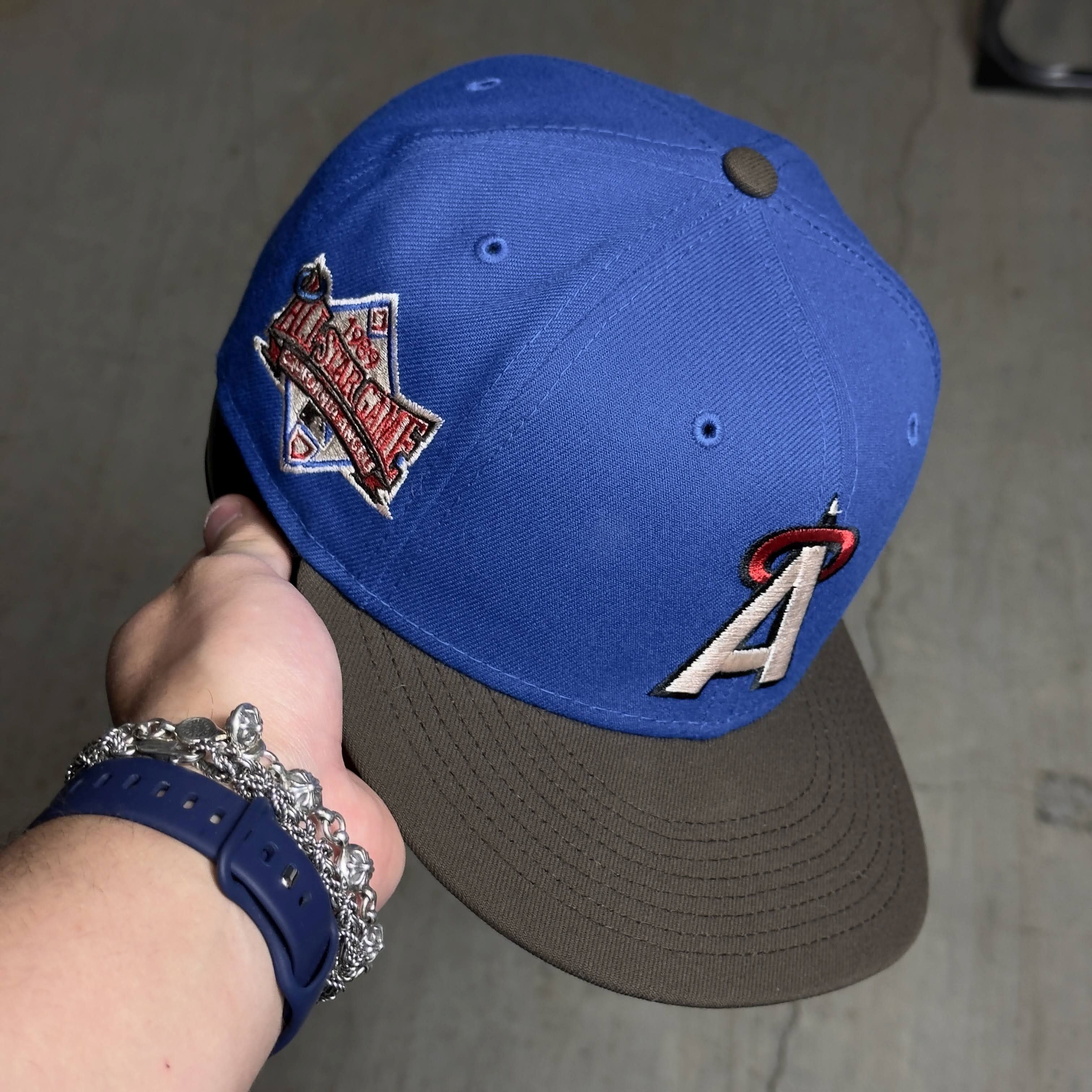 USED 1/8 Blue Los Angeles Angels 1989 All Star Game 59fifty New Era Fitted Hat Cap