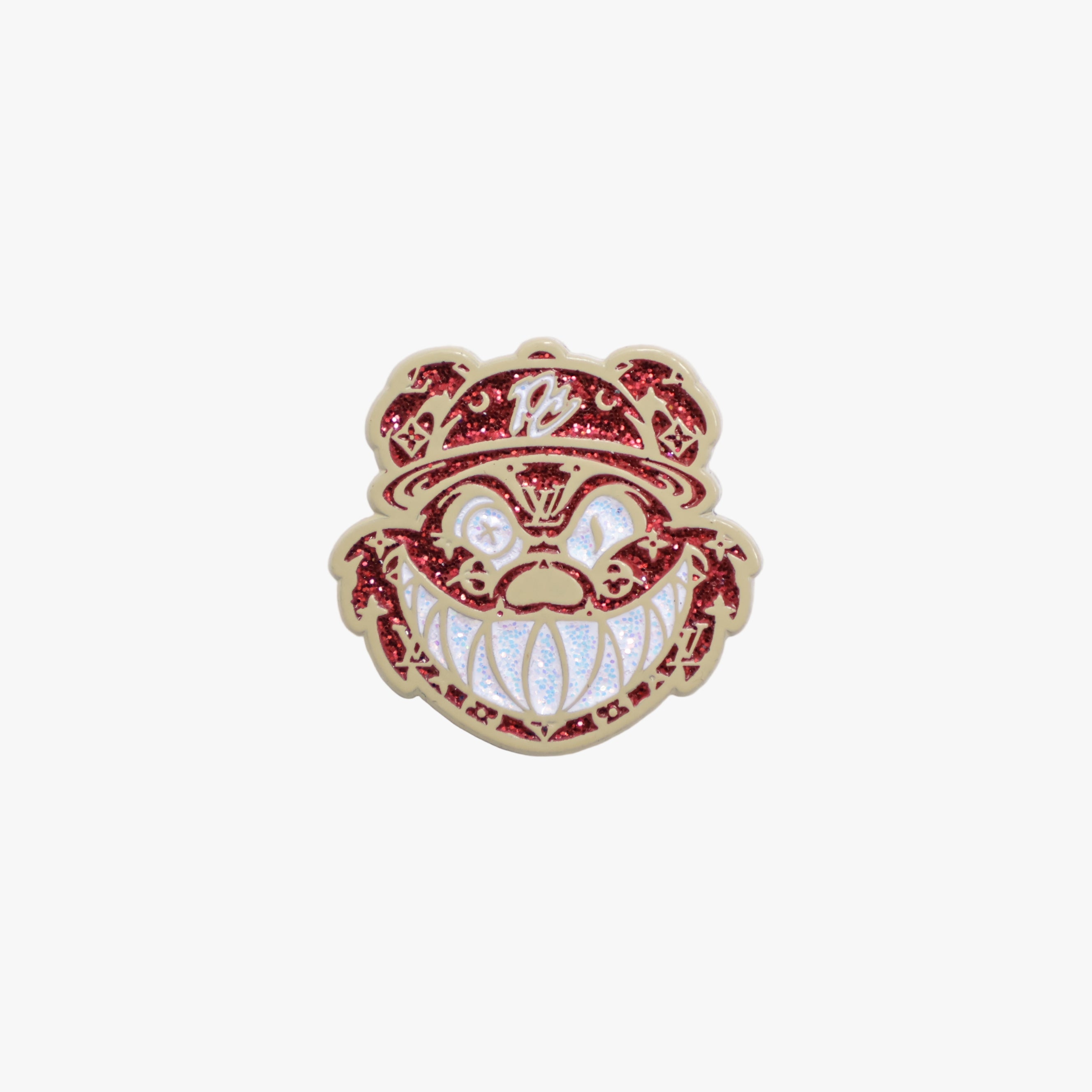 Pinzcity Bear Monogram Red Graphic Pin