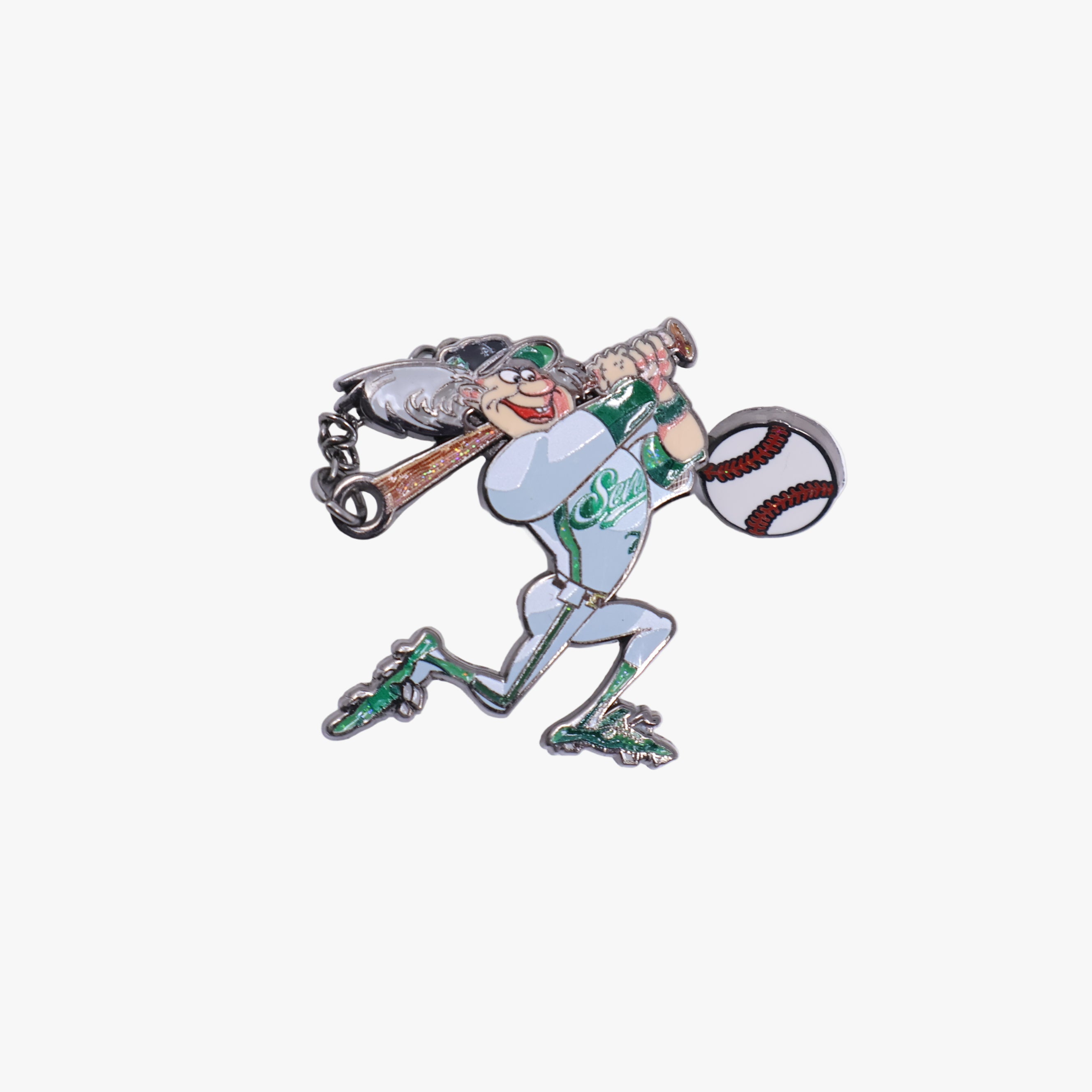 Baseball Player Swinging Graphic Pin