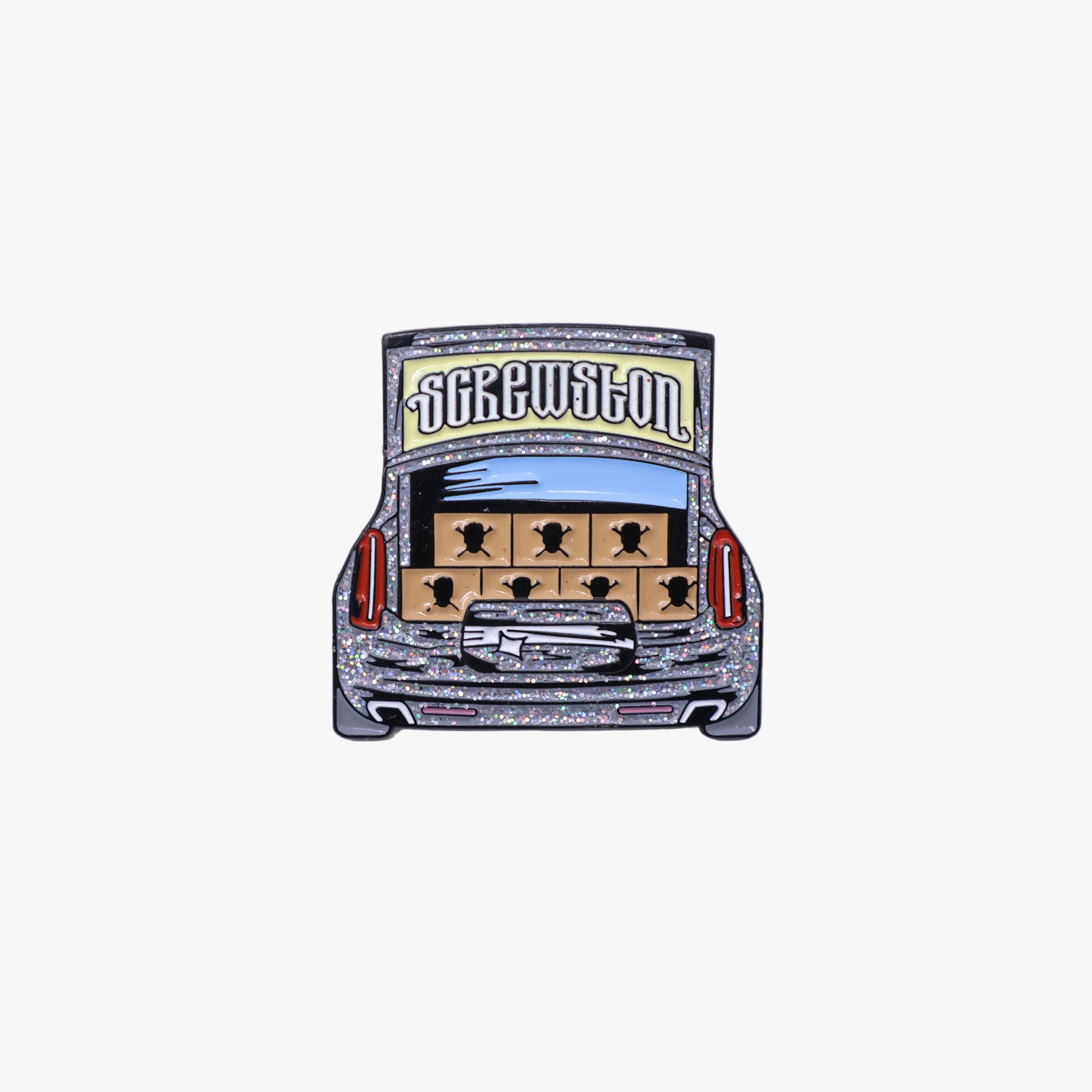 TXFitteds Screwston White Iris Slab Car Graphic Pin
