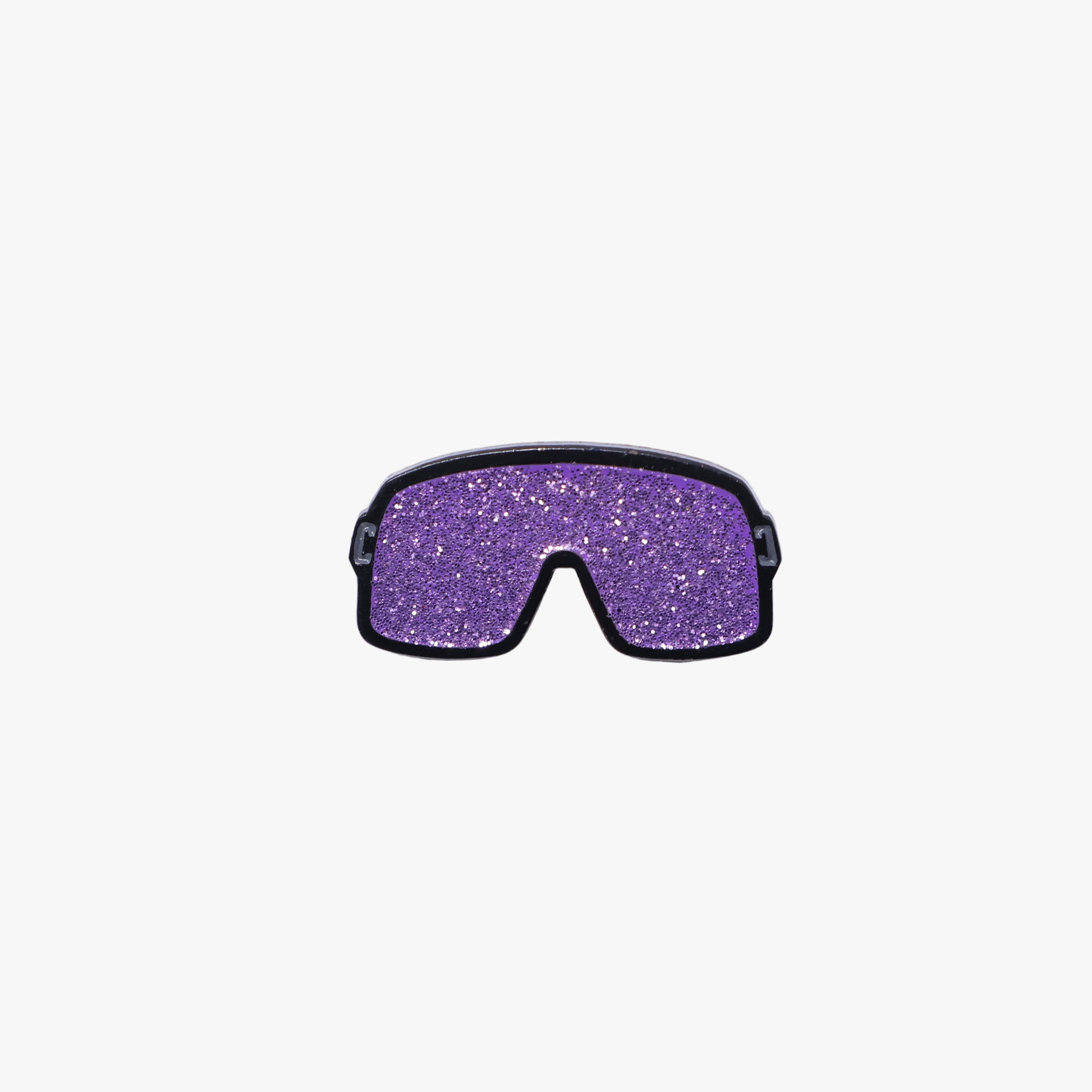 Conchis Black Plating/Purple Glitter Sunglasses Visor Graphic Pin