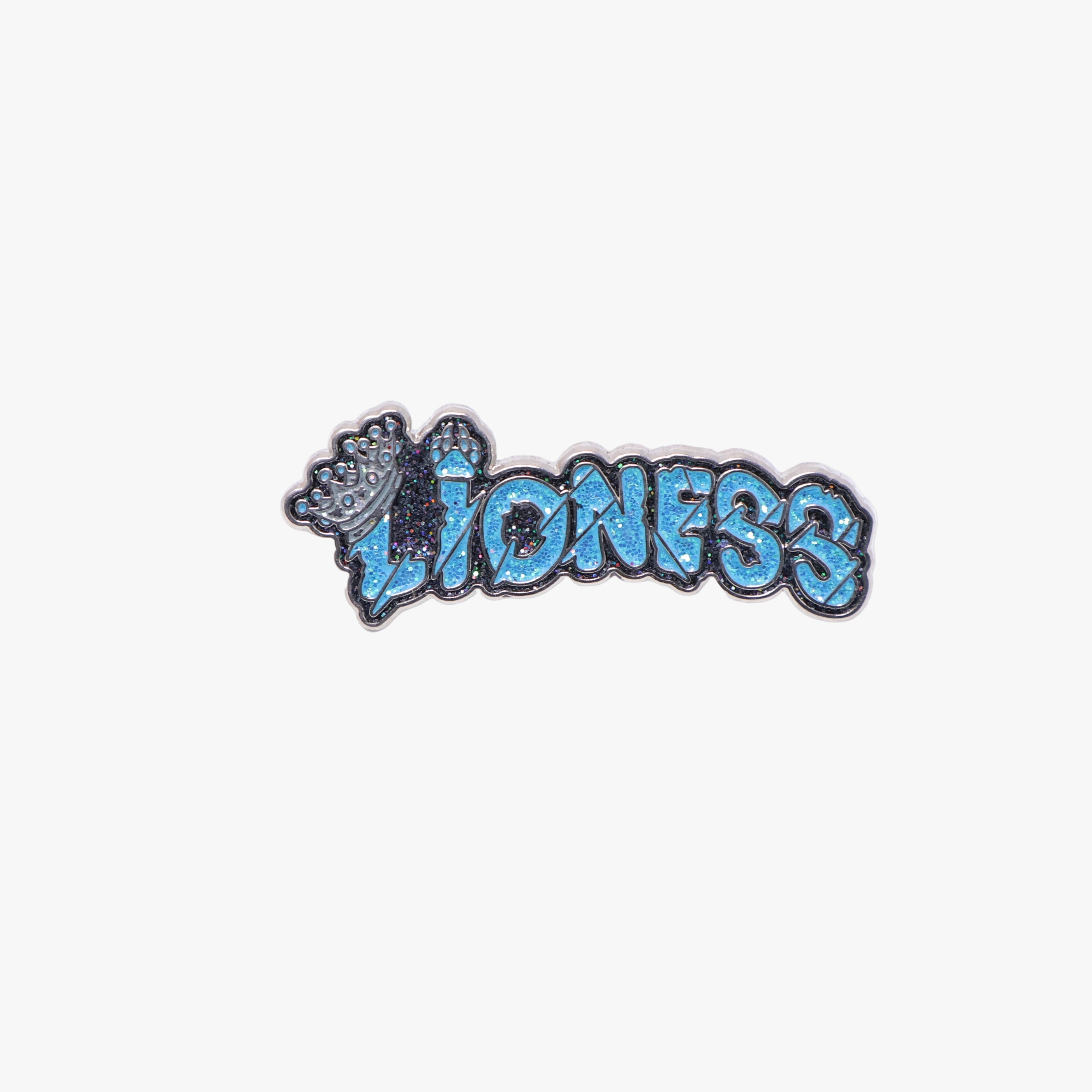 Turquoise Lioness Script Pin