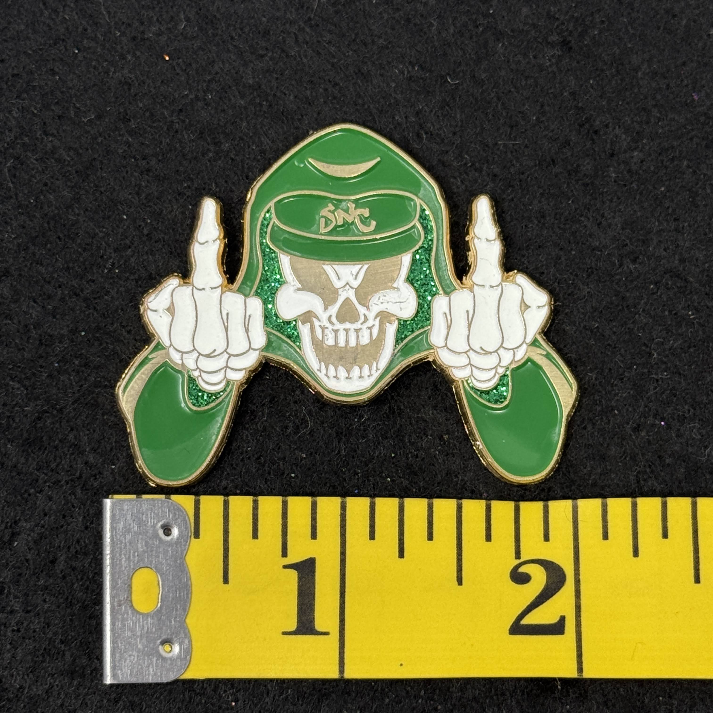 SNC Blue/Yellow F Your Feelings Skeleton MLB Logo Pin