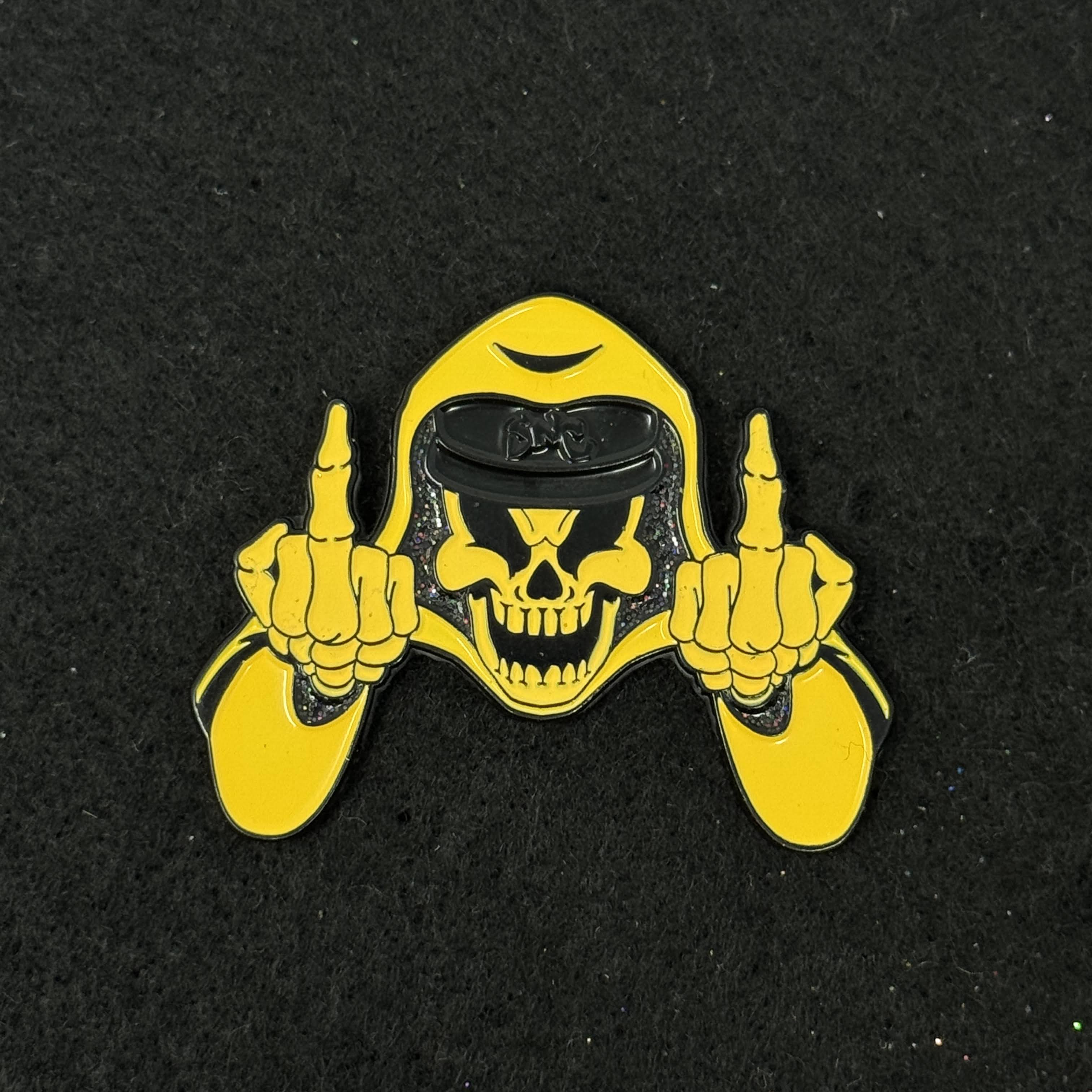 SNC Yellow/Black F Your Feelings Skeleton MLB Logo Pin