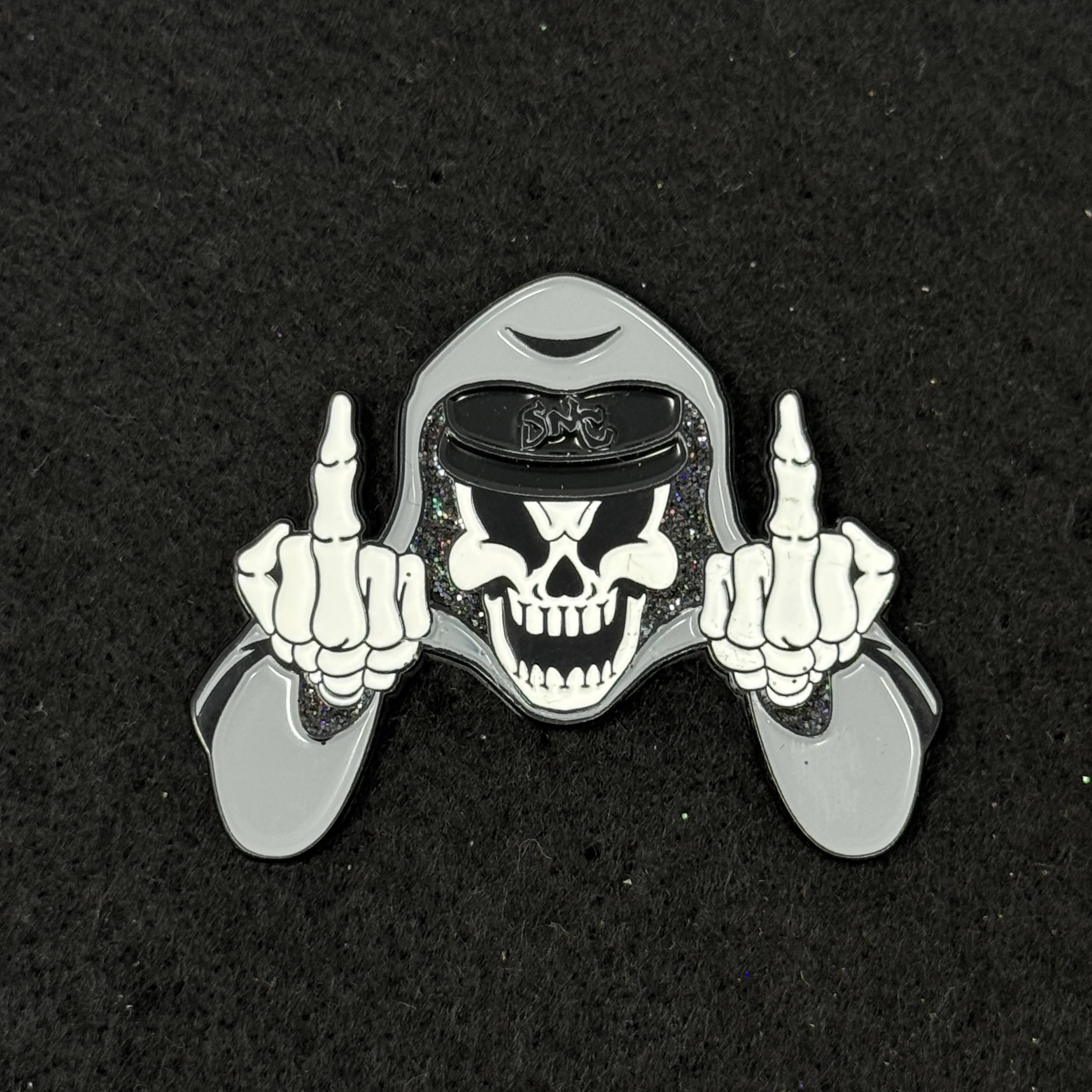 SNC Gray/Black F Your Feelings Skeleton MLB Logo Pin