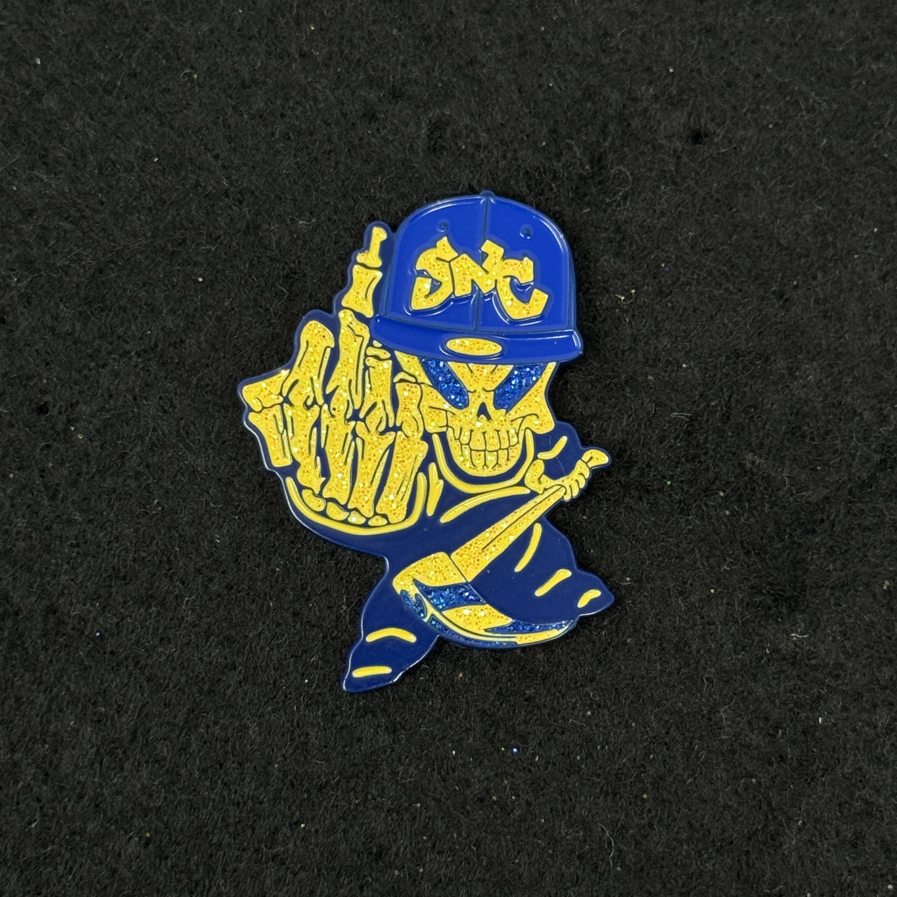 Blue/Yellow F Your Feeling Graphic Pin