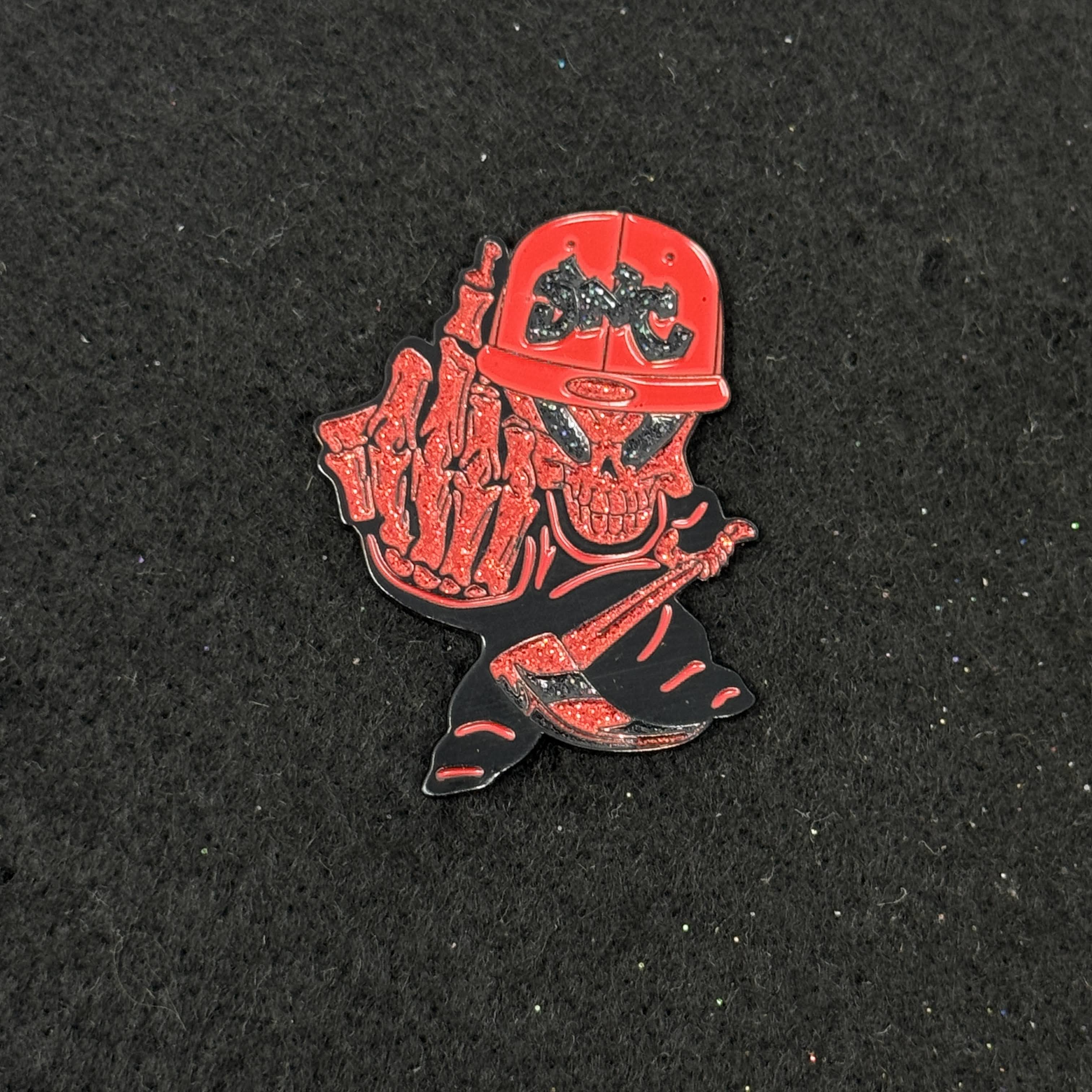 Black/Red F Your Feeling Graphic Pin