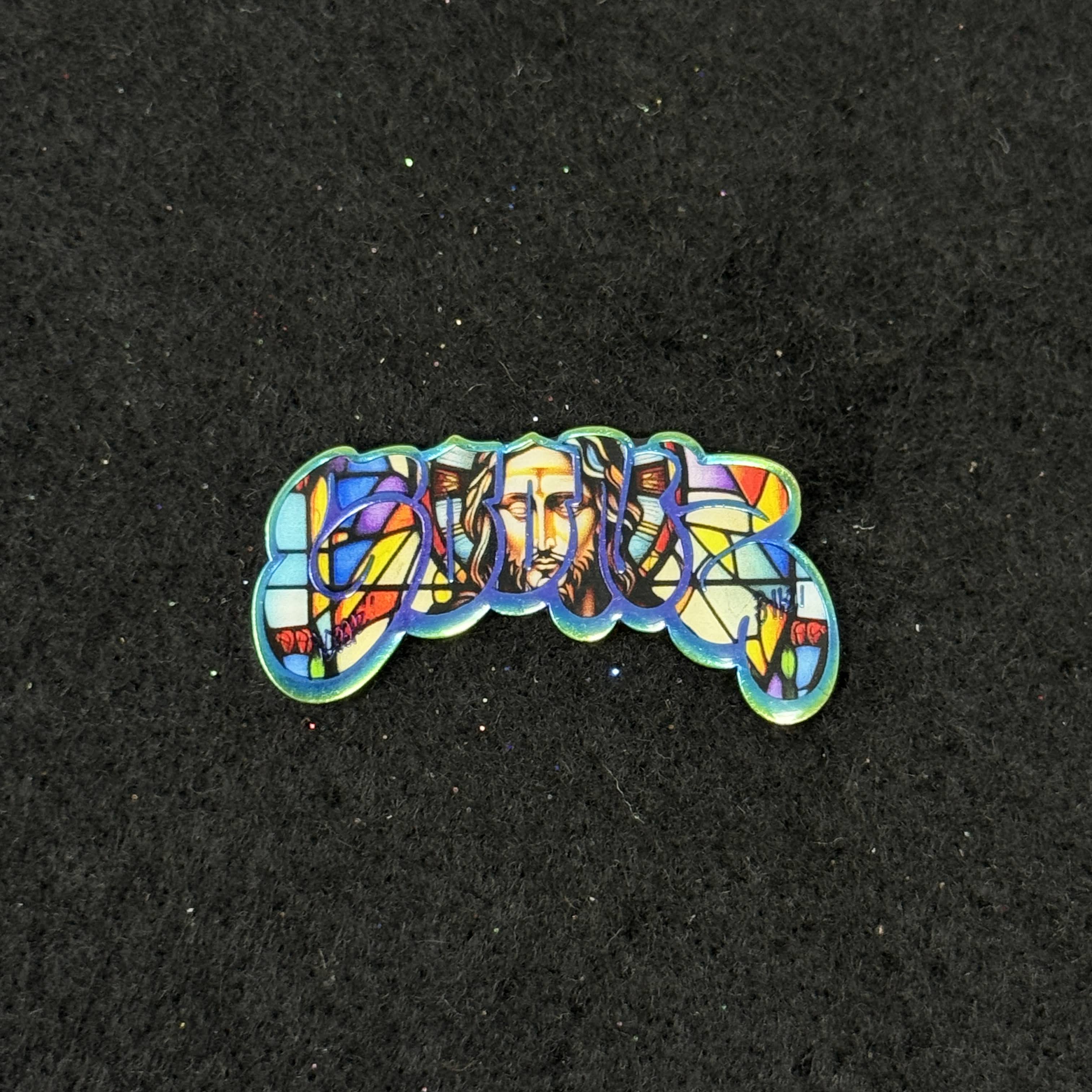 GOONZ Jesus Plaid Graphic Pin