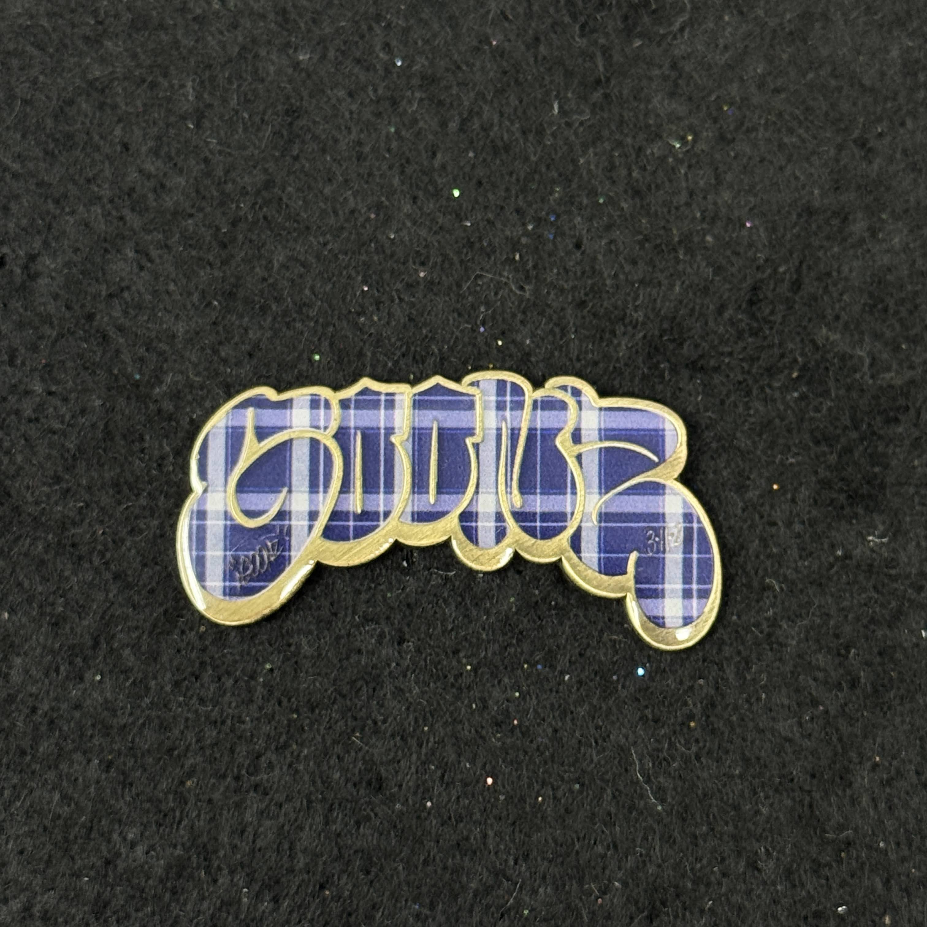 GOONZ Navy Plaid Graphic Pin