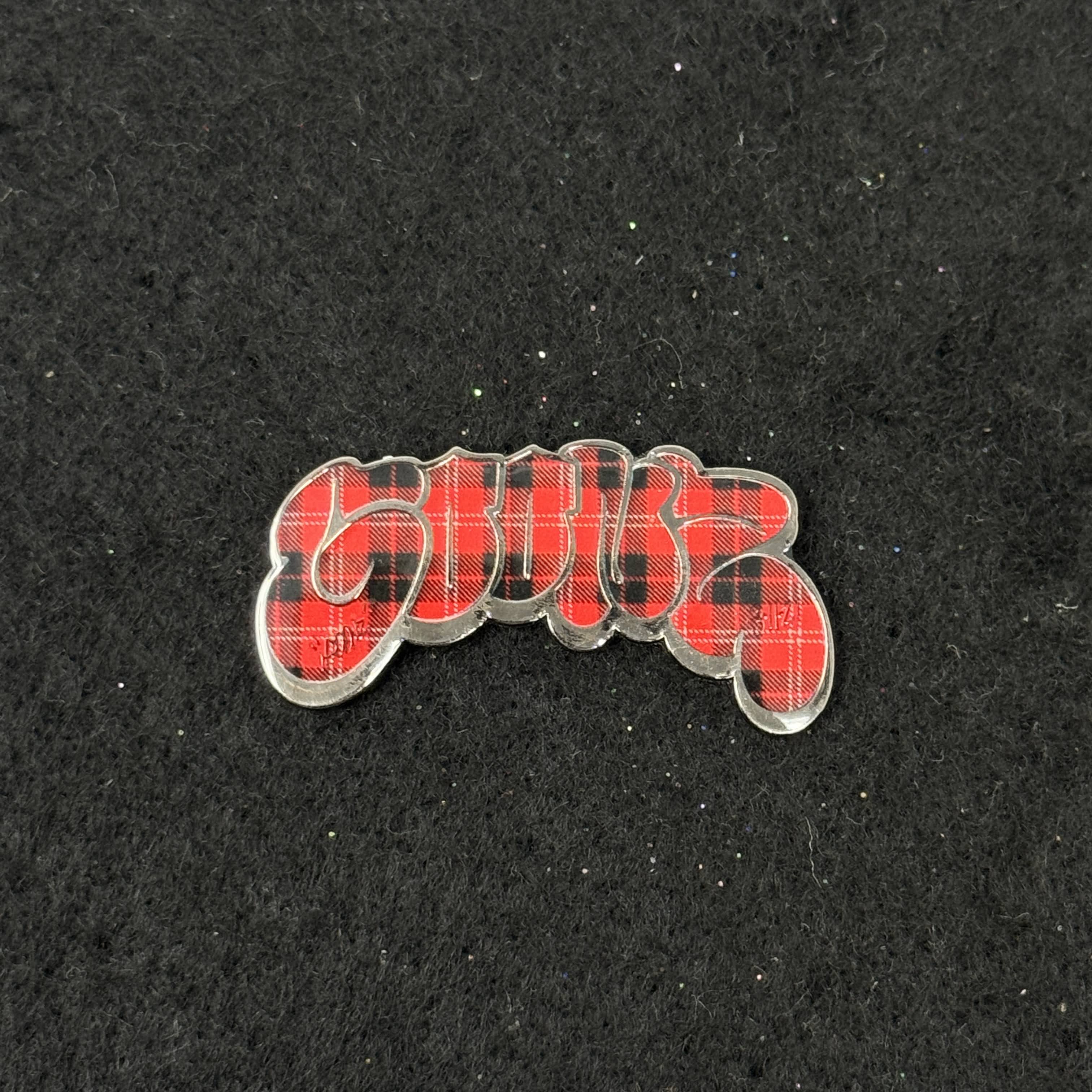 GOONZ Red Plaid Graphic Pin