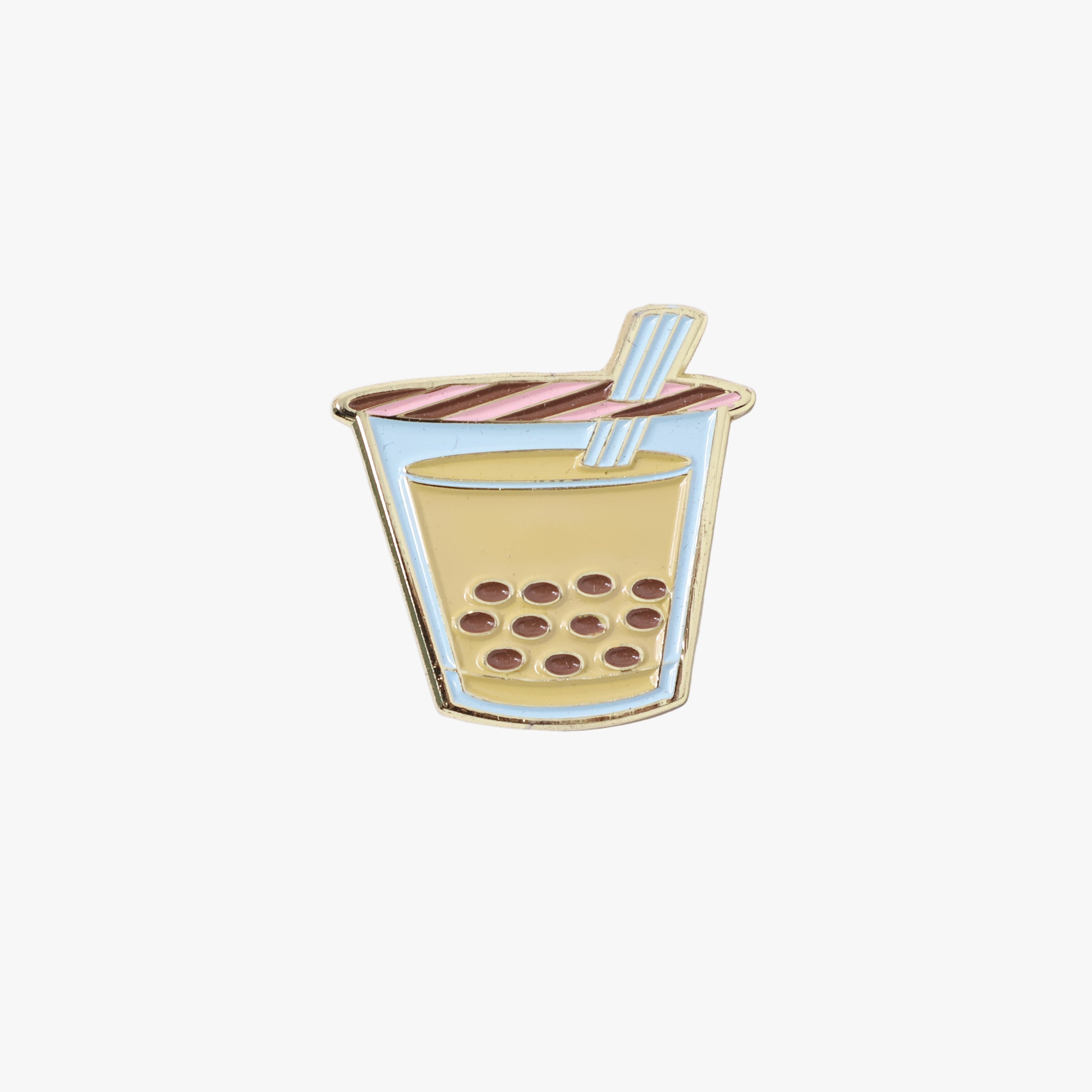 Brown Boba Drink Graphic Pin