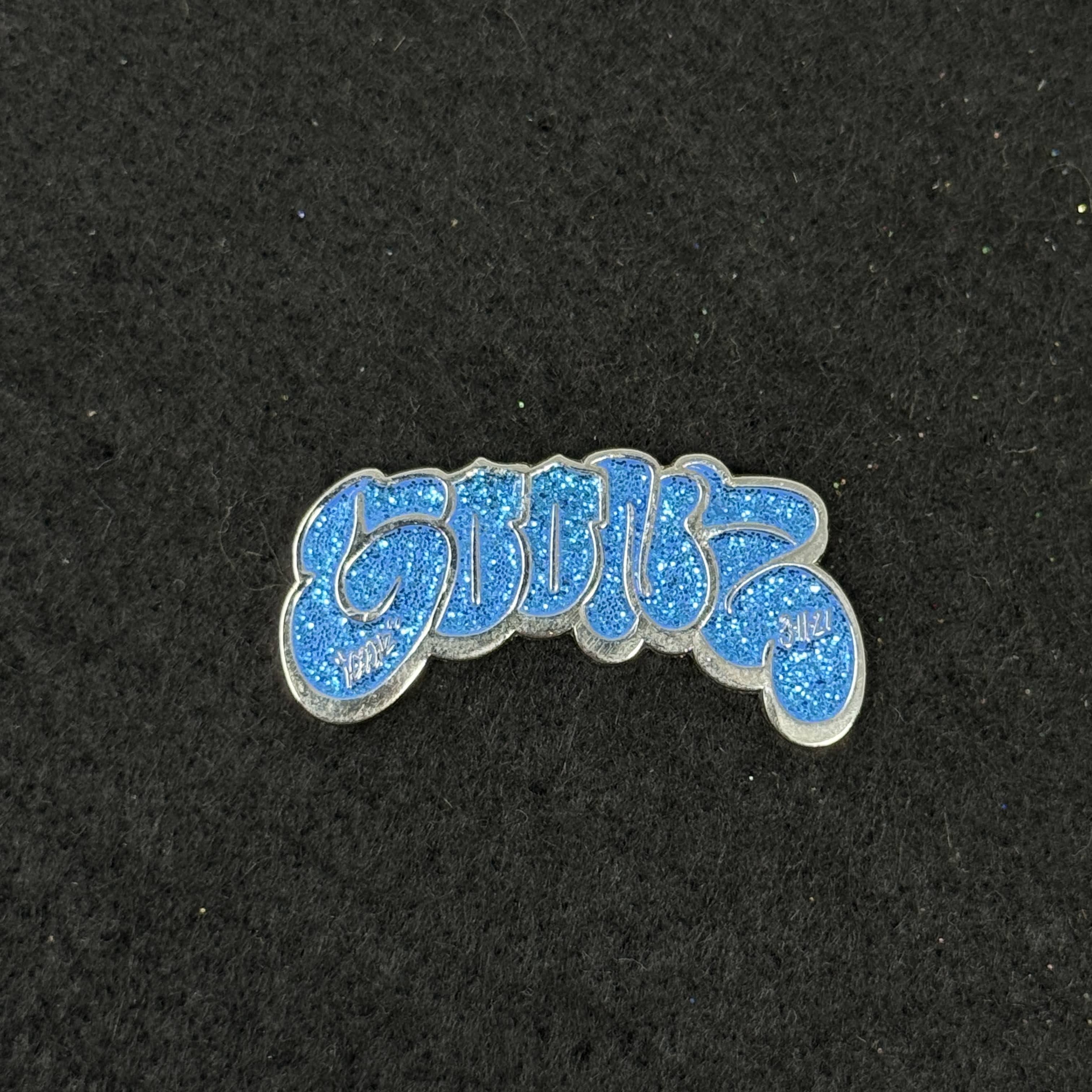 GOONZ Blue Glitter Graphic Pin