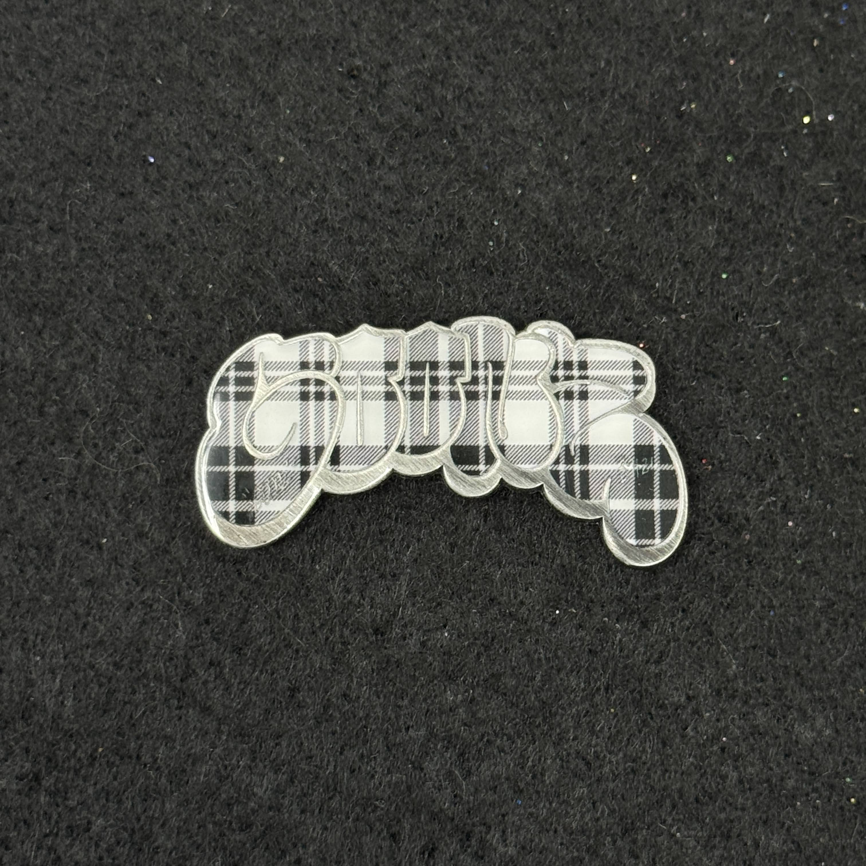GOONZ Gray Plaid Graphic Pin