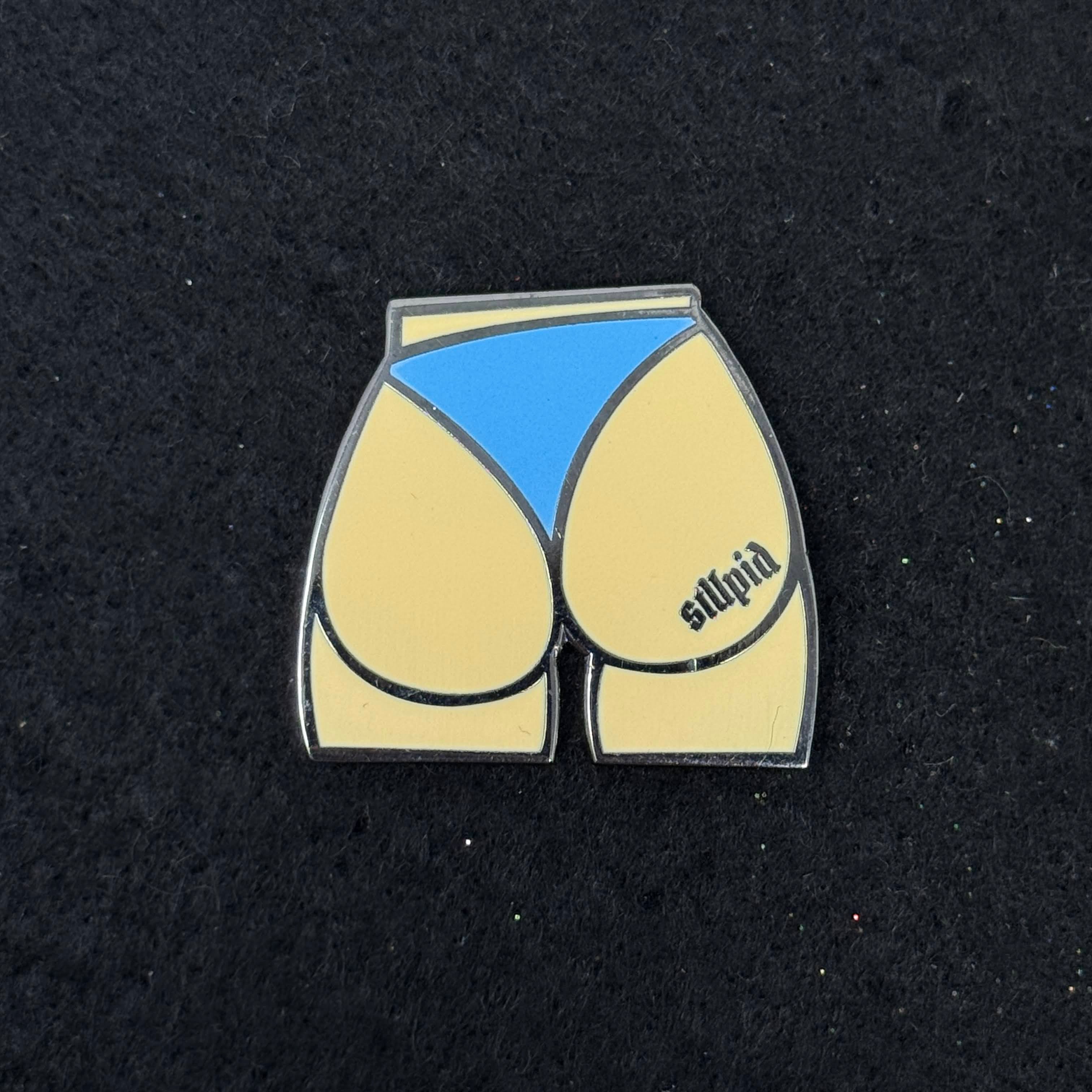 White Girls Booty Graphic Pin