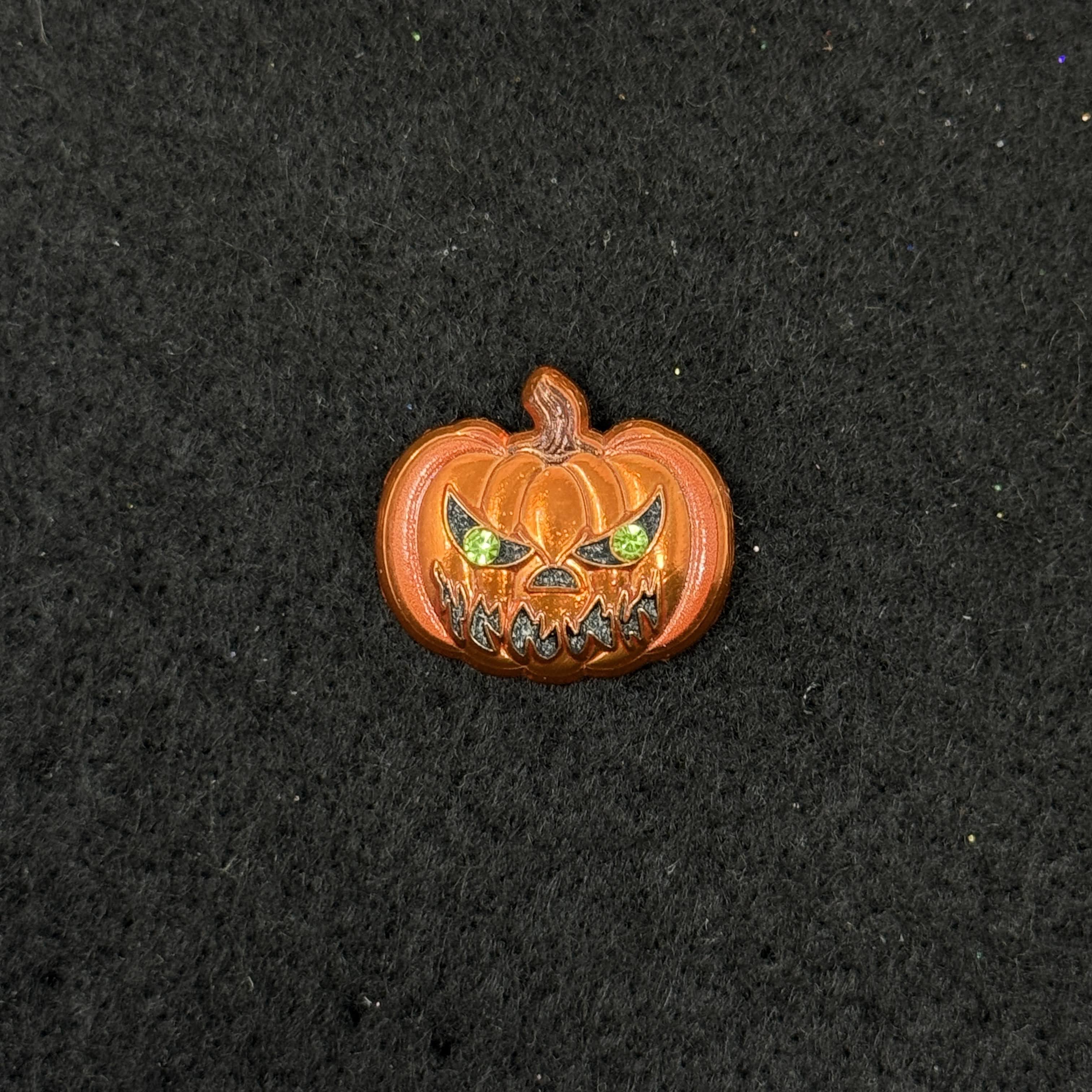 Orange Pumpkin Halloween Graphic Pin