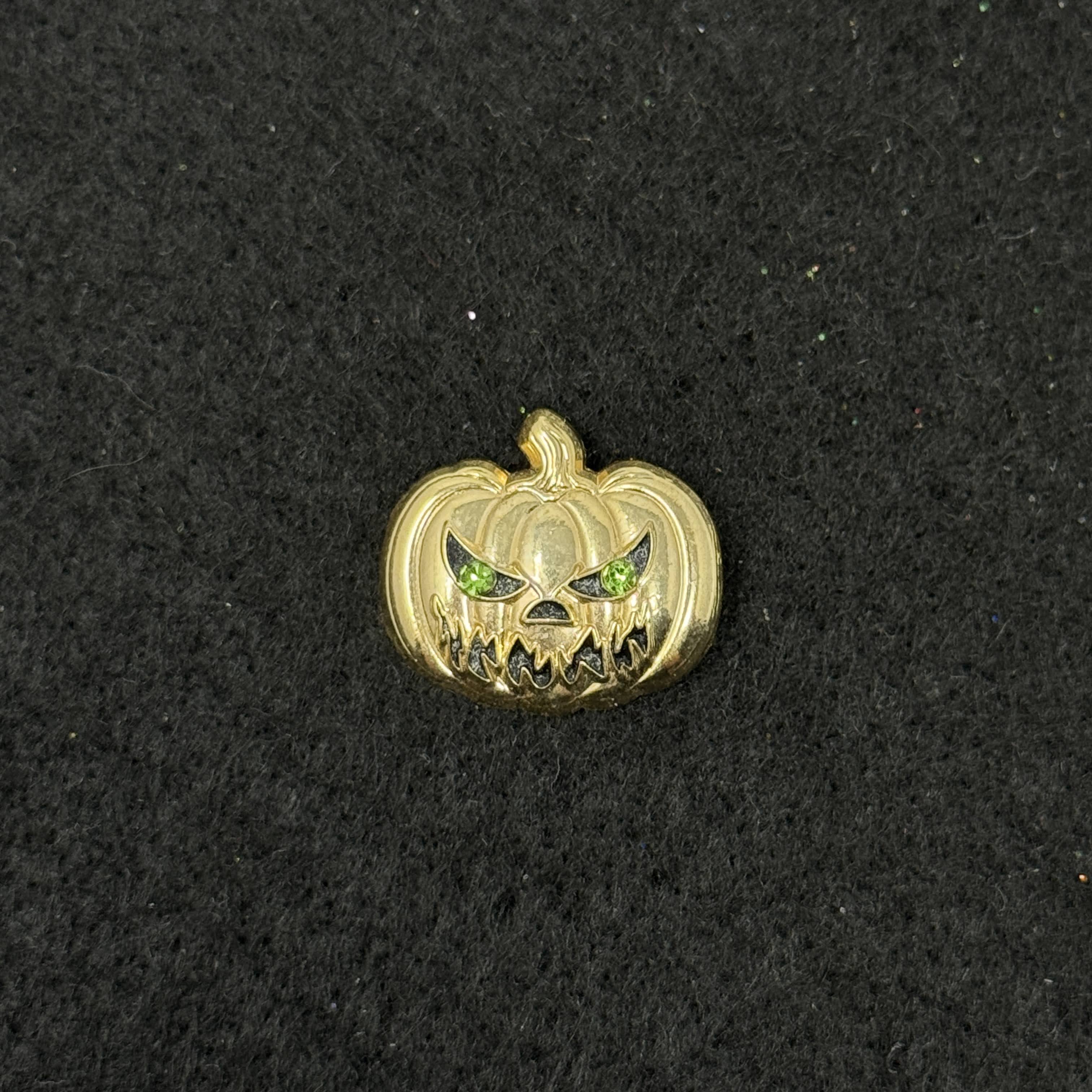 Gold Pumpkin Halloween Graphic Pin