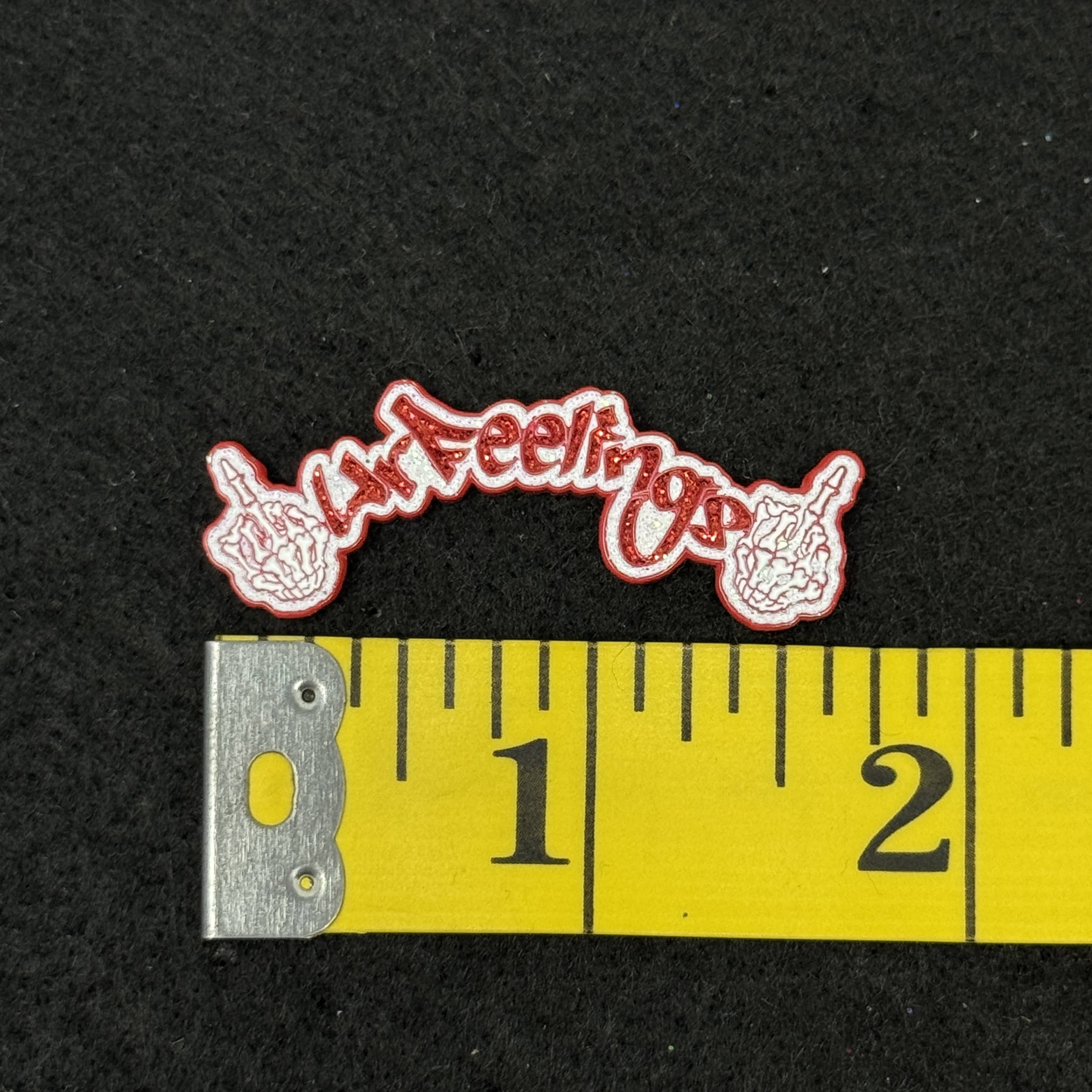 White/Blue F Your Feelings Script Pin