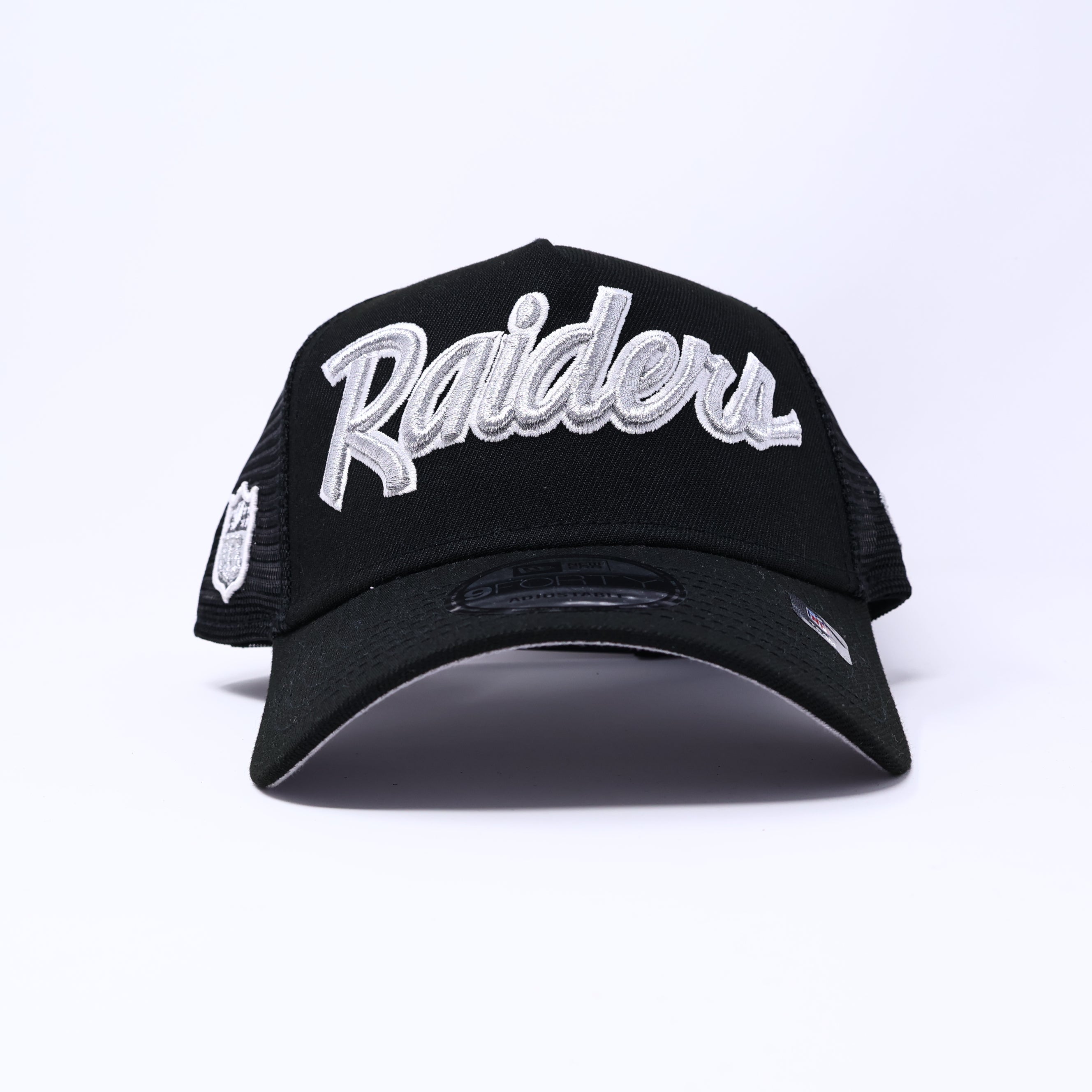 NEW Black Trucker Las Vegas Raiders NFL 9Forty New Era Adjustable Snapback Hat
