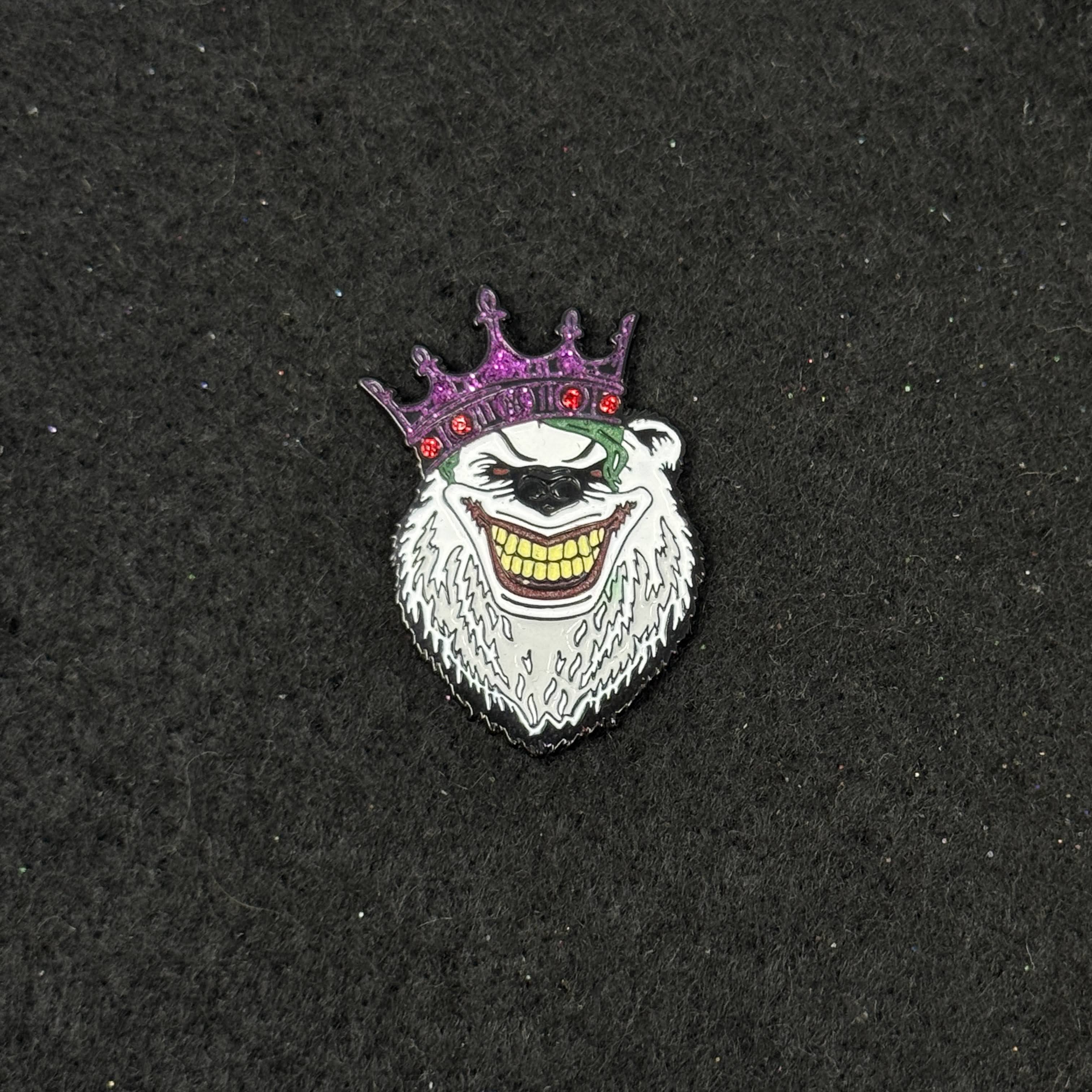 Grinning Joker Animal Graphic Pin