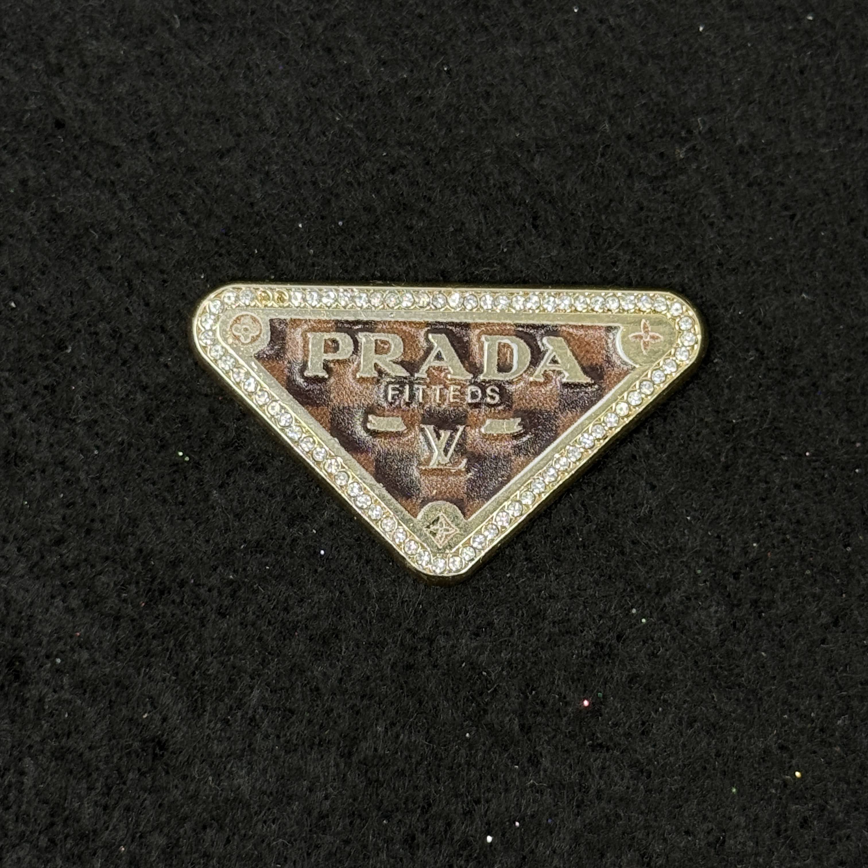 Brown Leather Pattern/Monogram Designer Inspired Graphic Pin