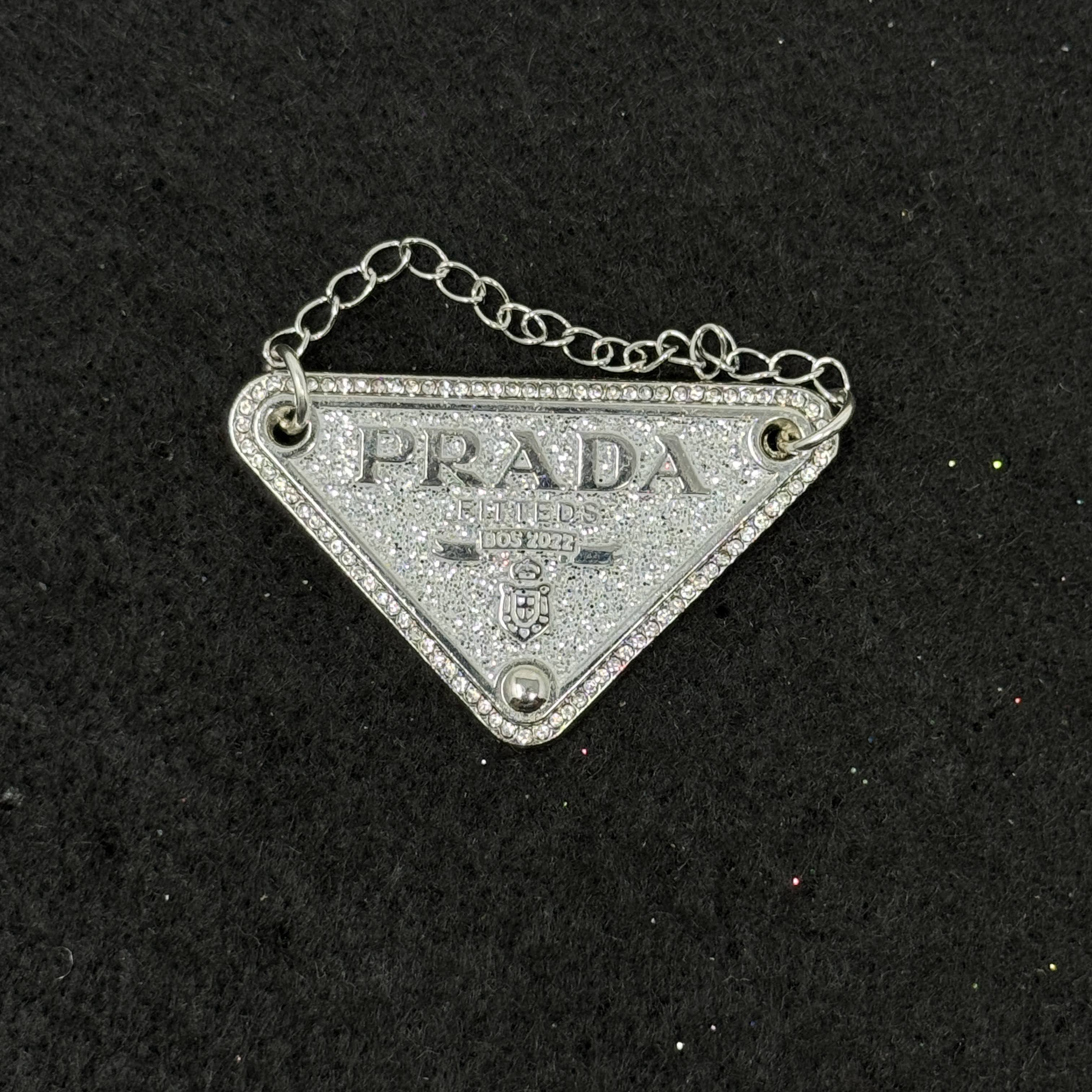 Silver w/Chain Designer Inspired Graphic Pin
