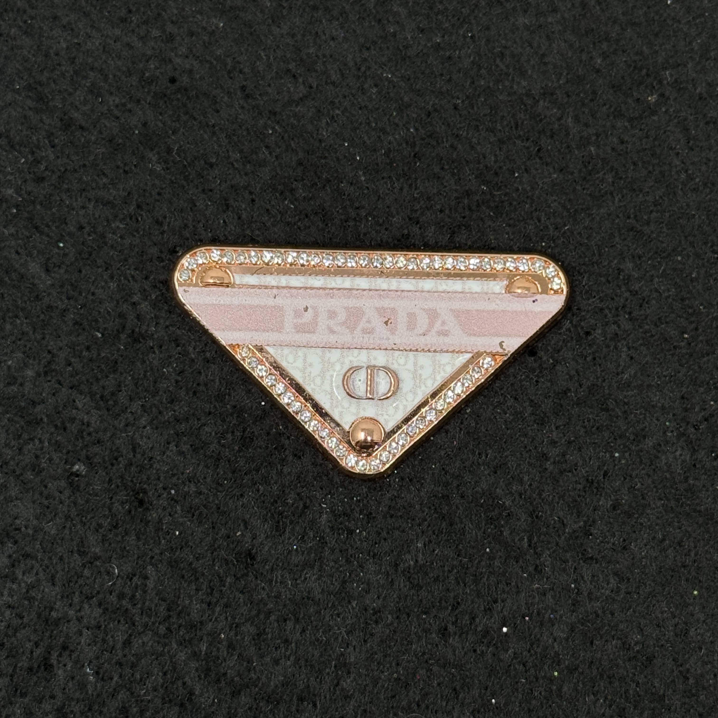White/Pink Designer Inspired Graphic Pin