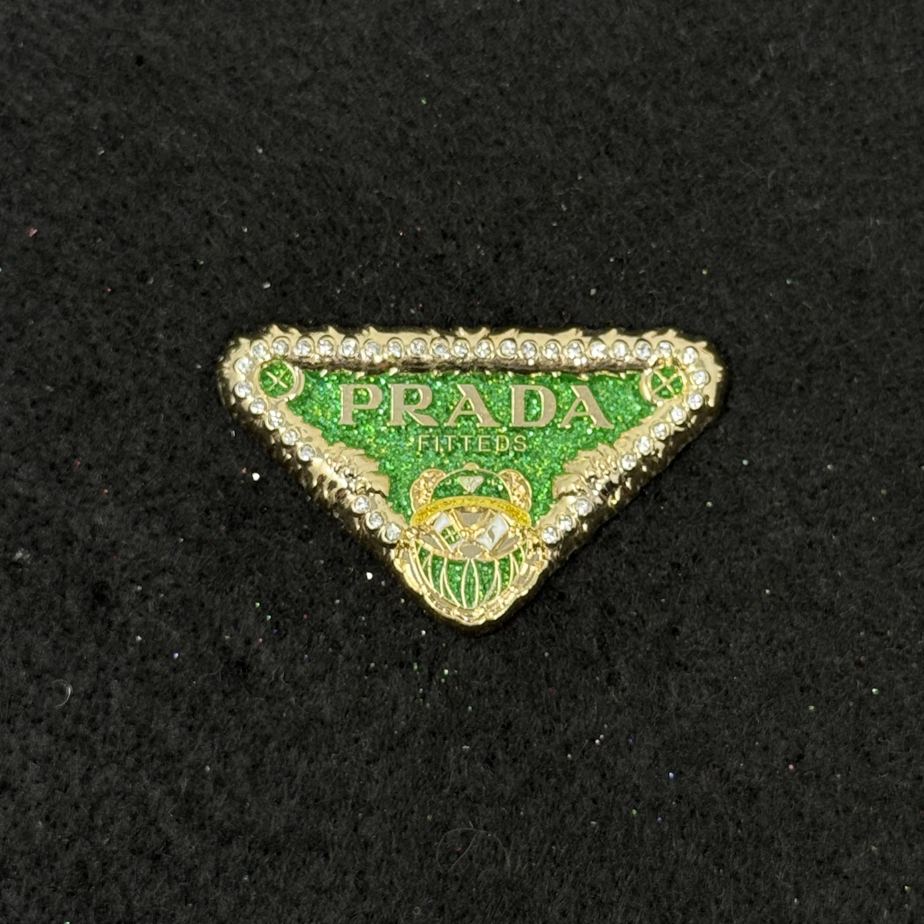 Green/Gold Designer Inspired Graphic Pin