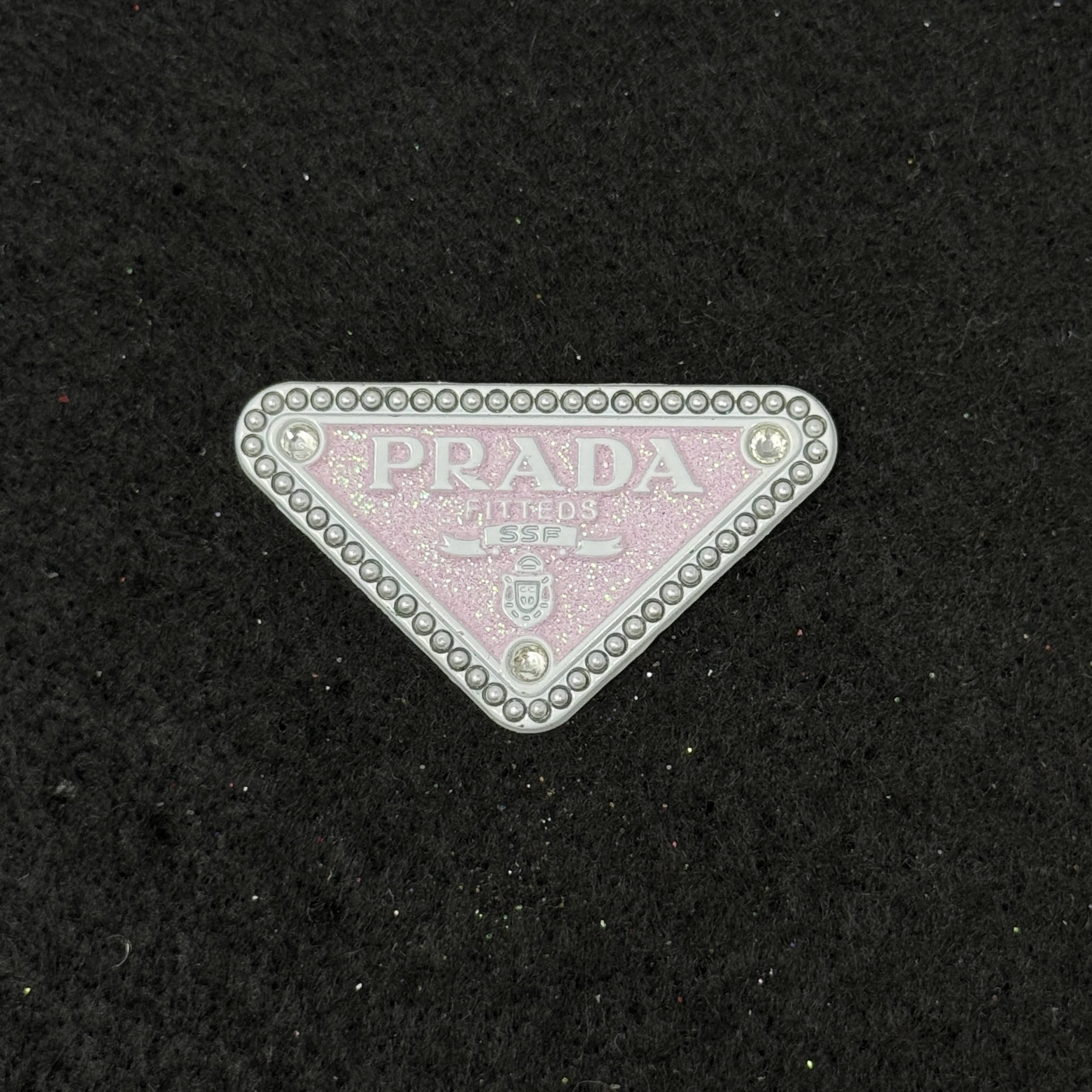 White/Pink Glitter Designer Inspired Graphic Pin