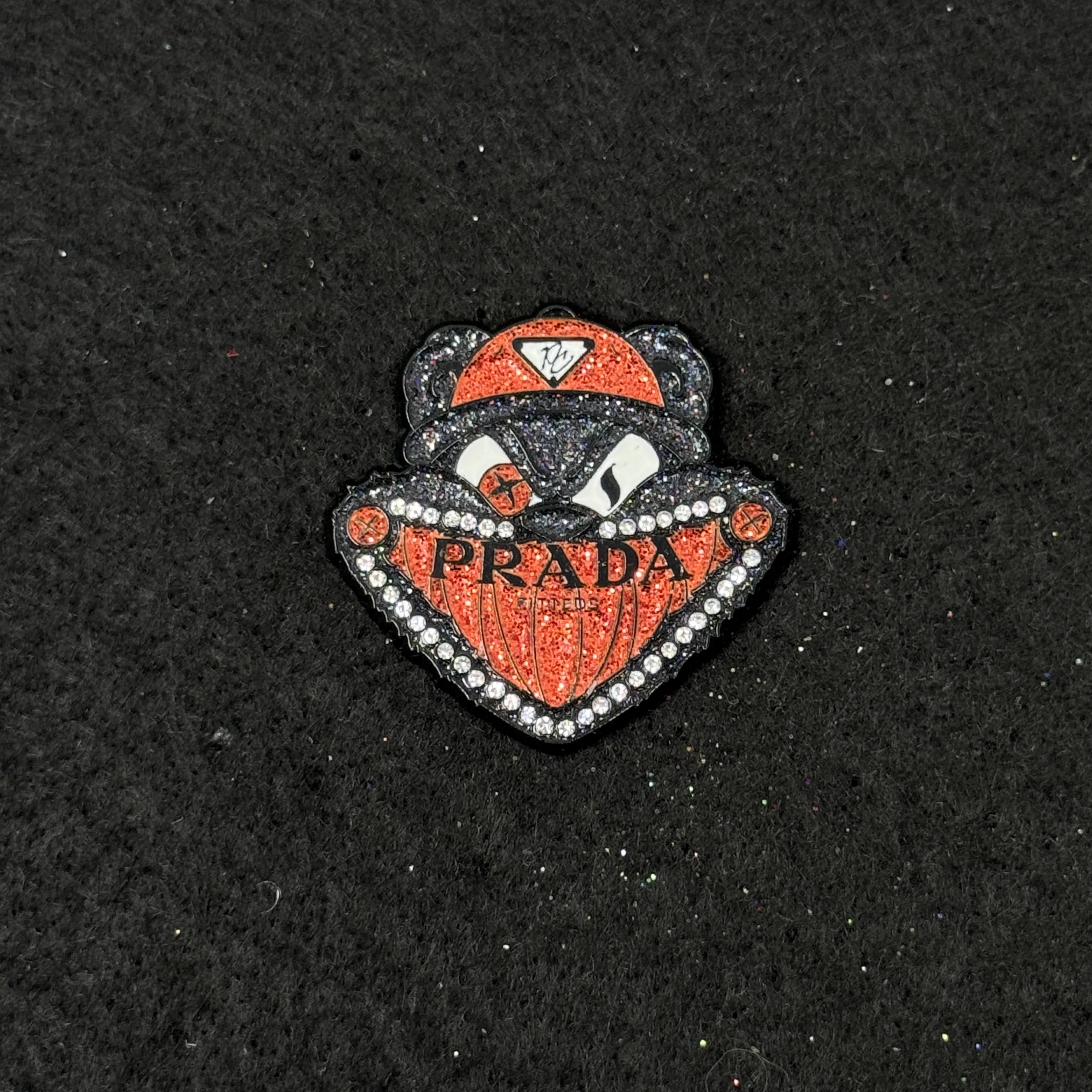 Black/Red PinzCity Bear Designer Inspired Graphic Pin