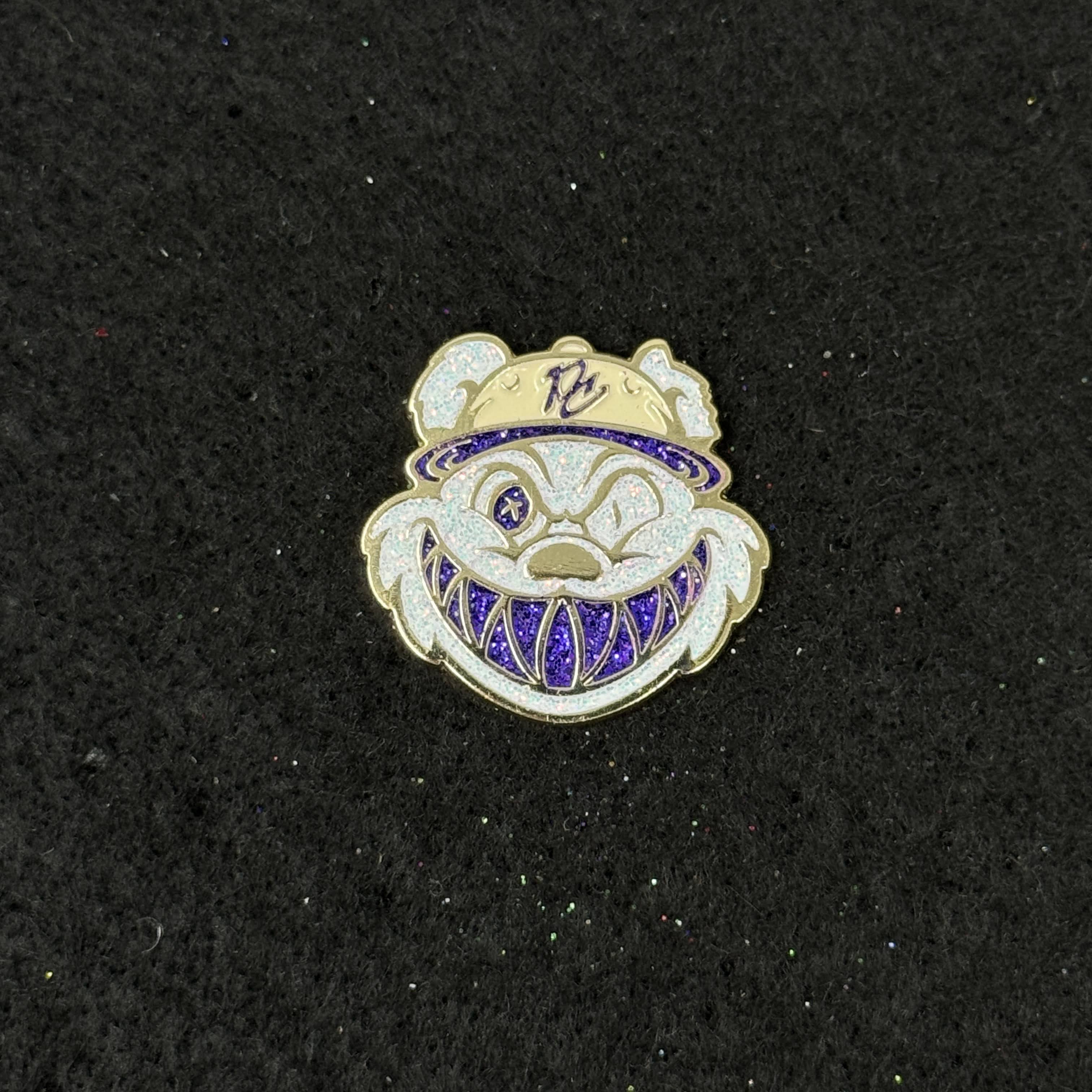 White/Purple Gold Plating Plating PinzCity Bear Graphic Pin