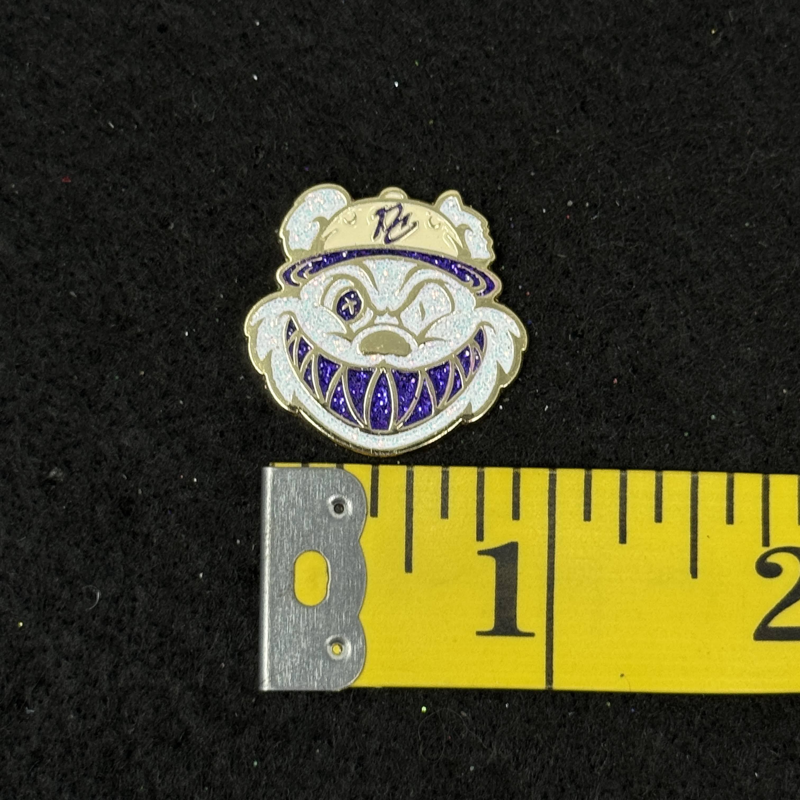 White/Purple Gold Plating Plating PinzCity Bear Graphic Pin
