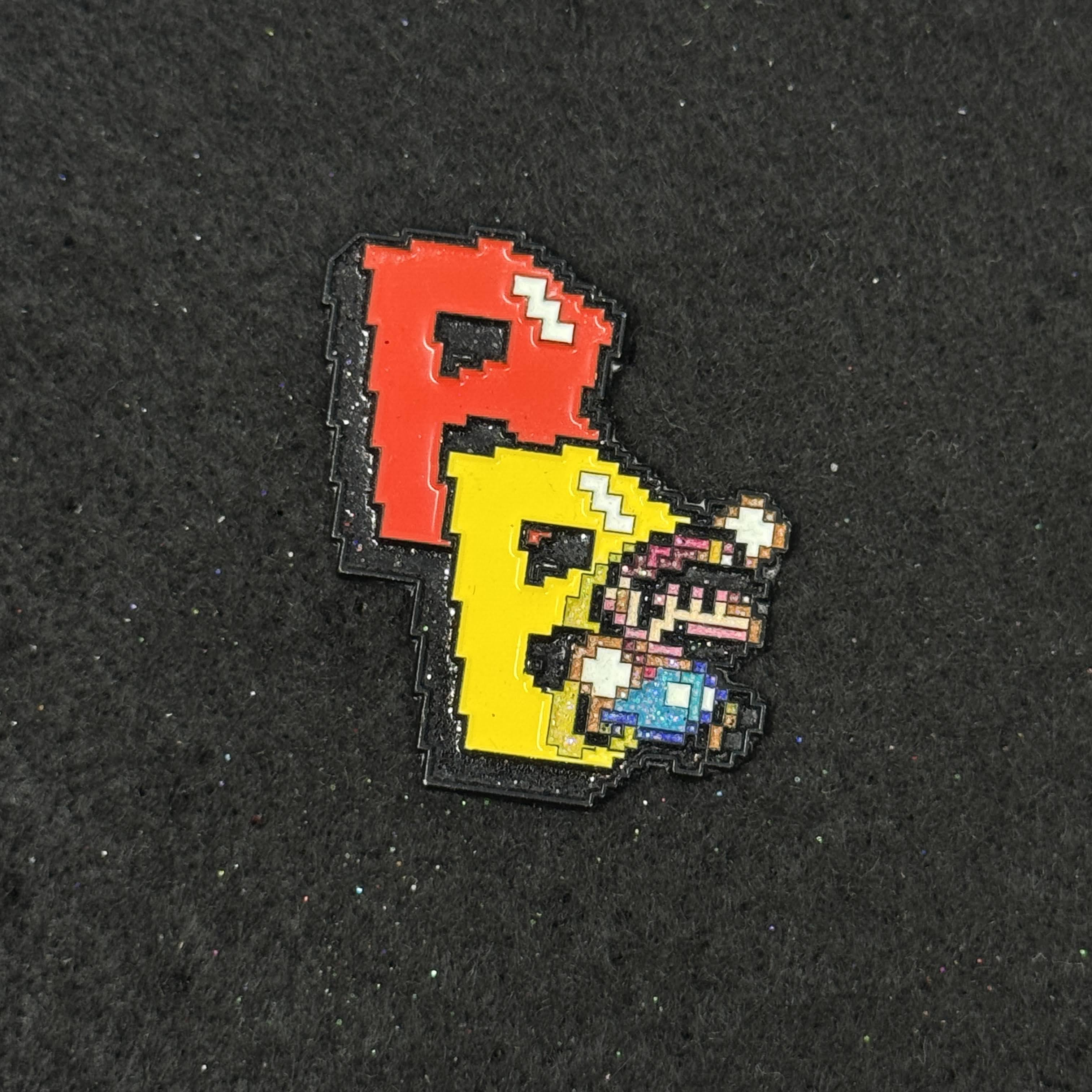8-Bit Video Game Inspired BonezBrimz Graphic Pin