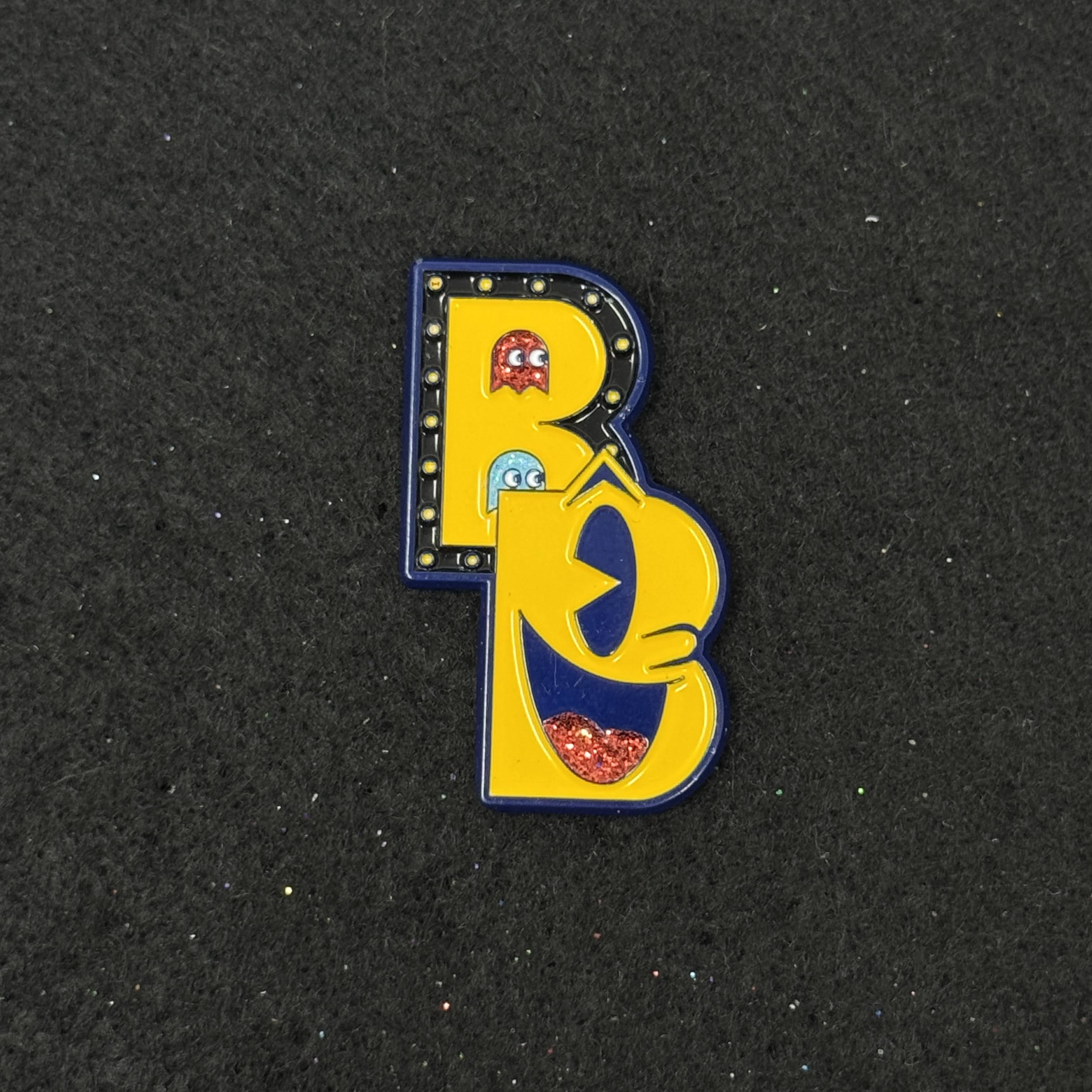 Yellow Video Game Inspired BonezBrimz Graphic Pin