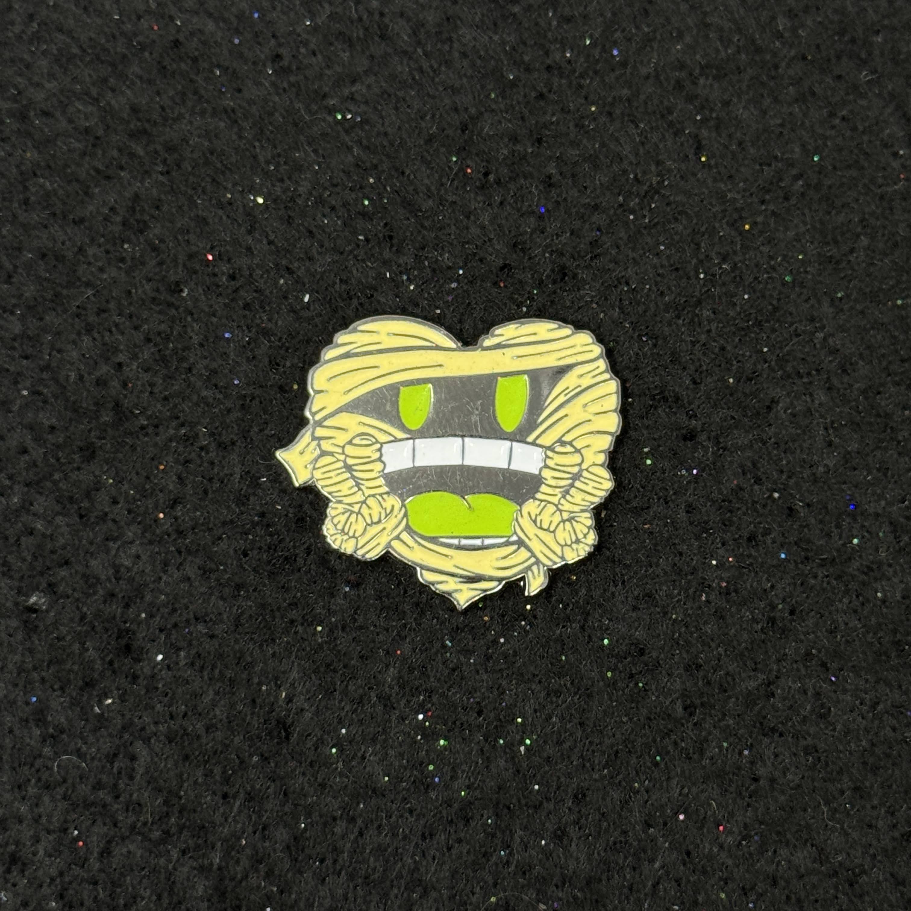 Mummy Heart Peace Sign Graphic Pin